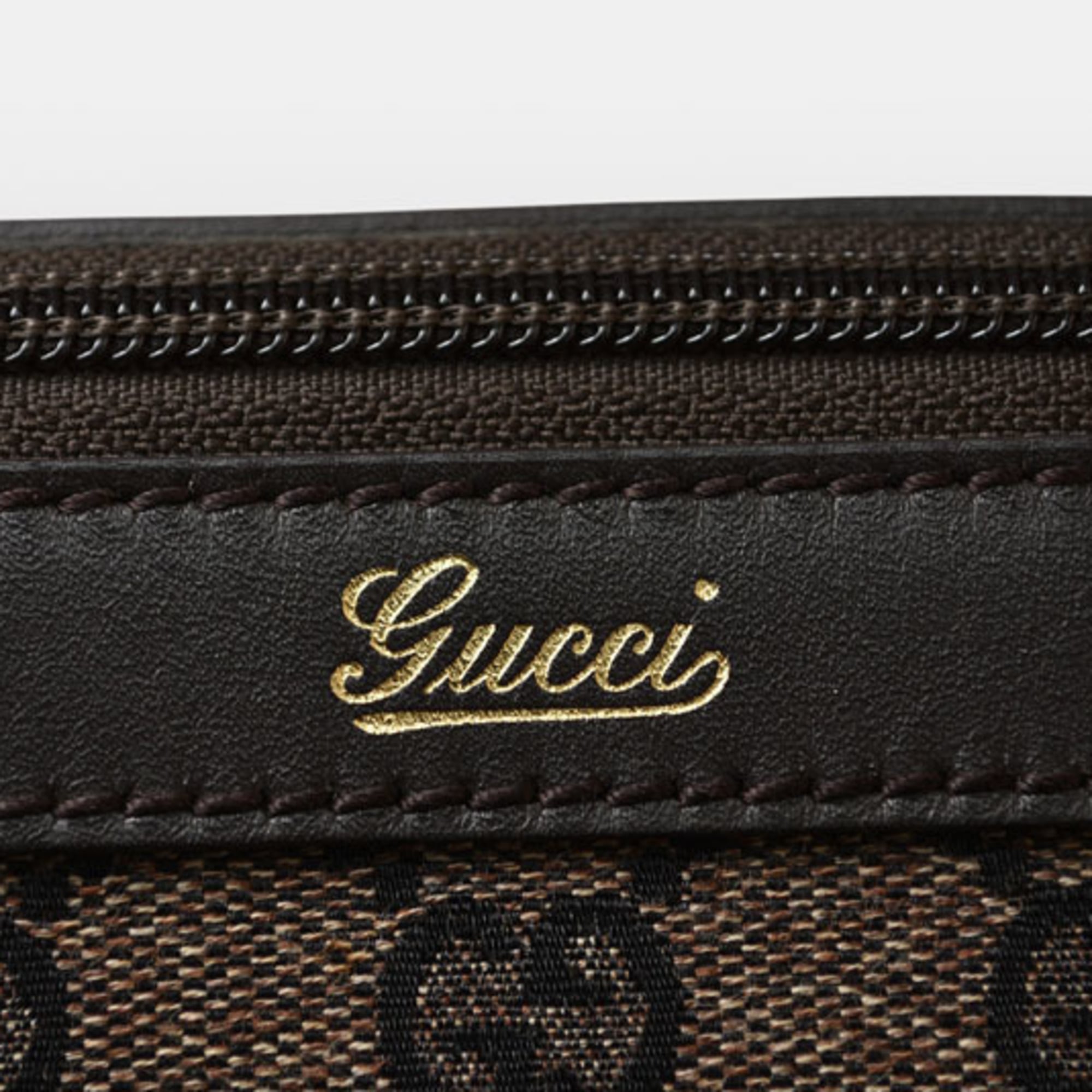 Gucci Black Dark Brown Gg Canvas Shopping Bag Tote Bag (Pre-Owned)