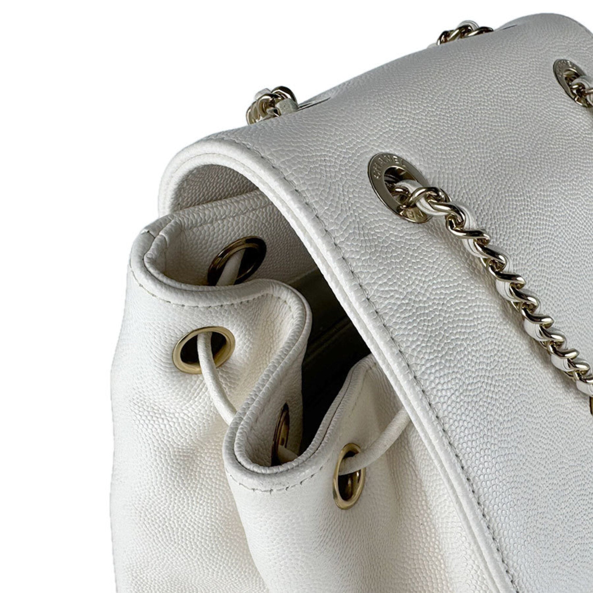 Chanel Ivory Grained Calfskin Backpack (Pre-Owned)