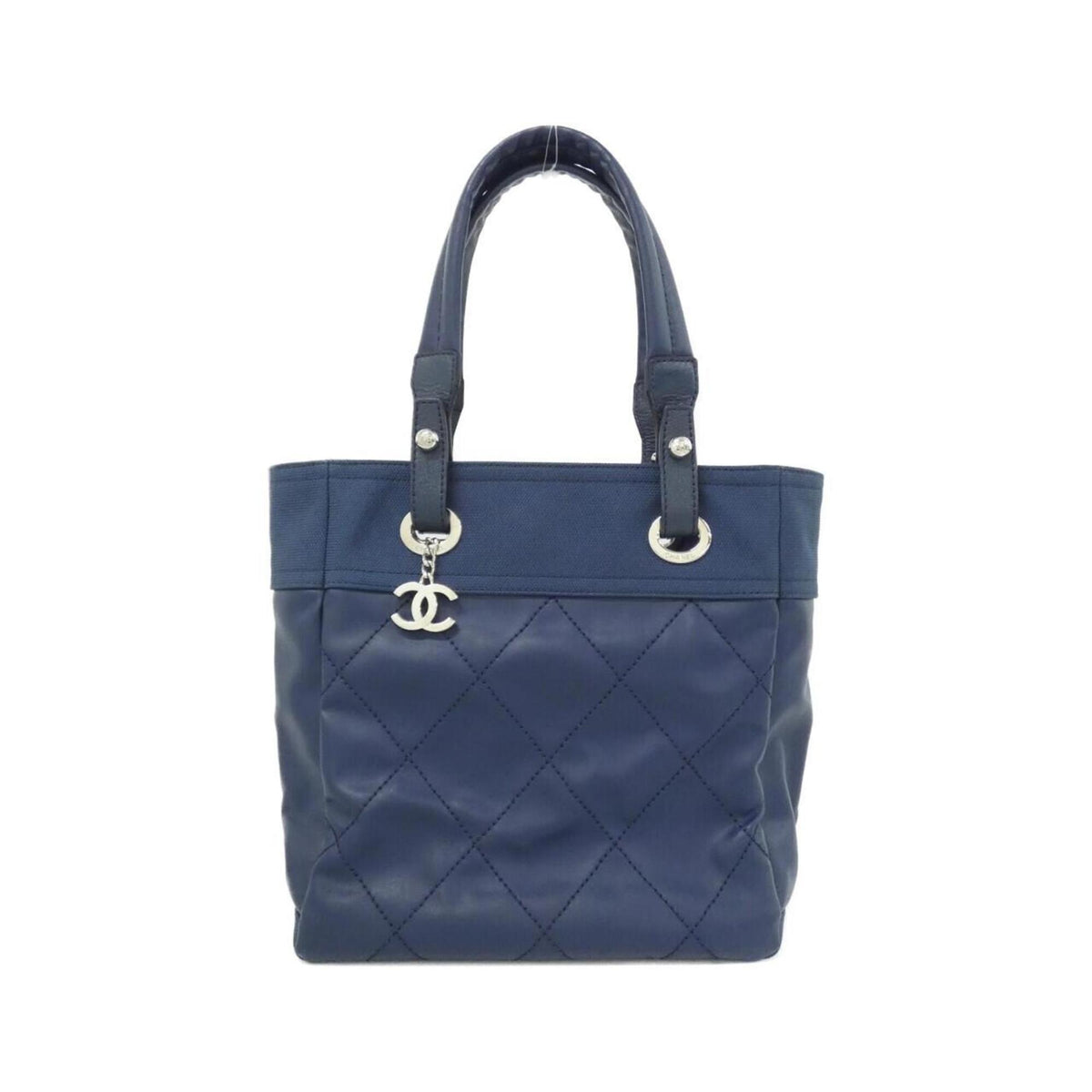 Chanel Navy Canvas Handbag (Pre-Owned)