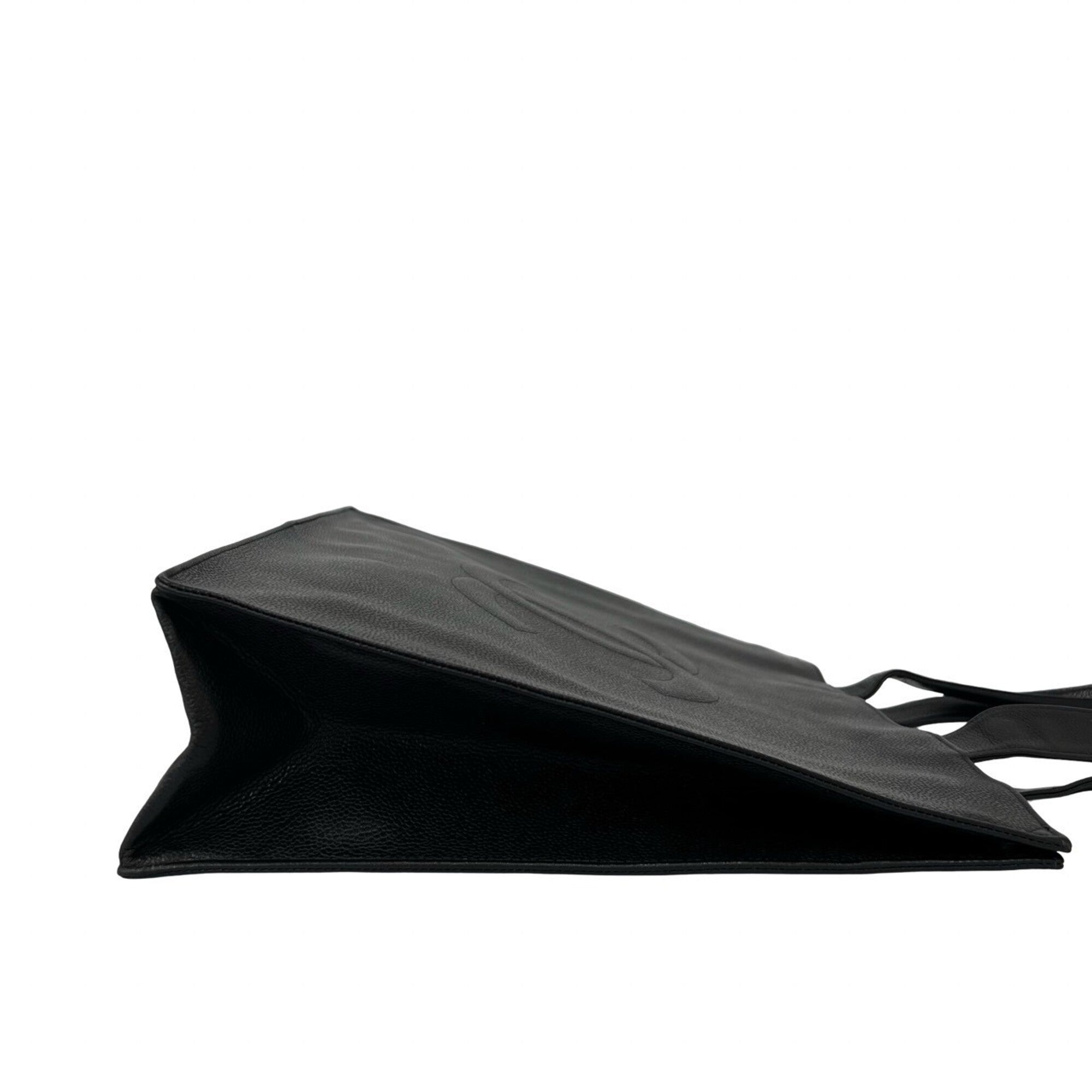 Chanel Black Grained Calfskin Tote Bag (Pre-Owned)
