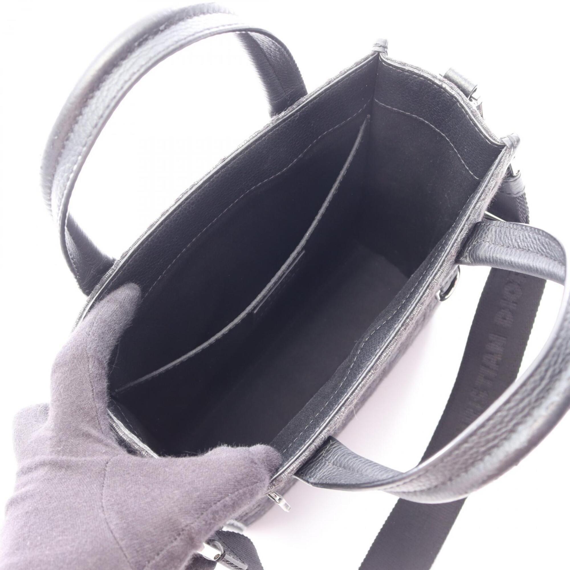 Christian Dior Black Canvas Leather Handbag (Pre-Owned)