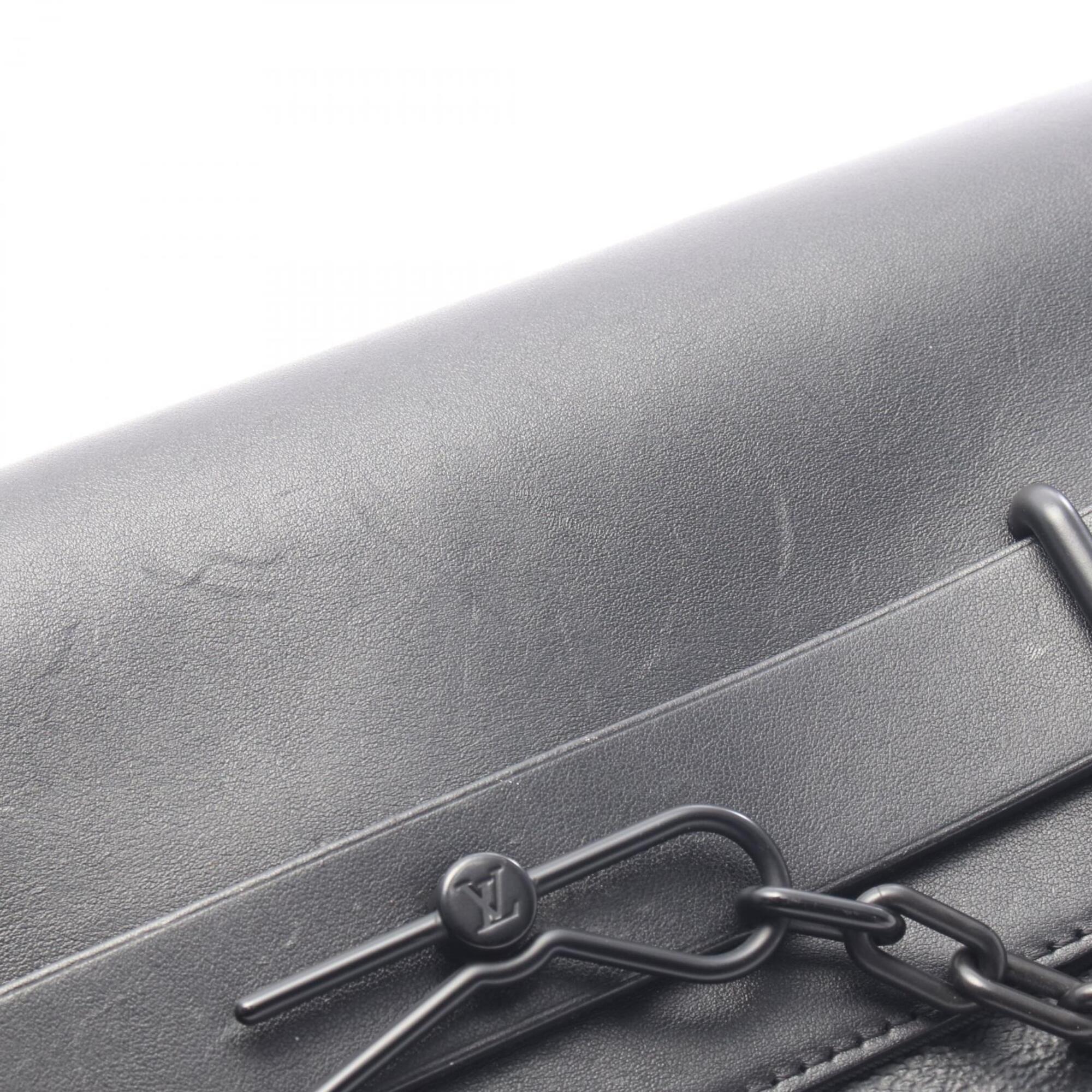 Louis Vuitton Black Noir Coated Canvas Leather Clutch Bag Handbag (Pre-Owned)