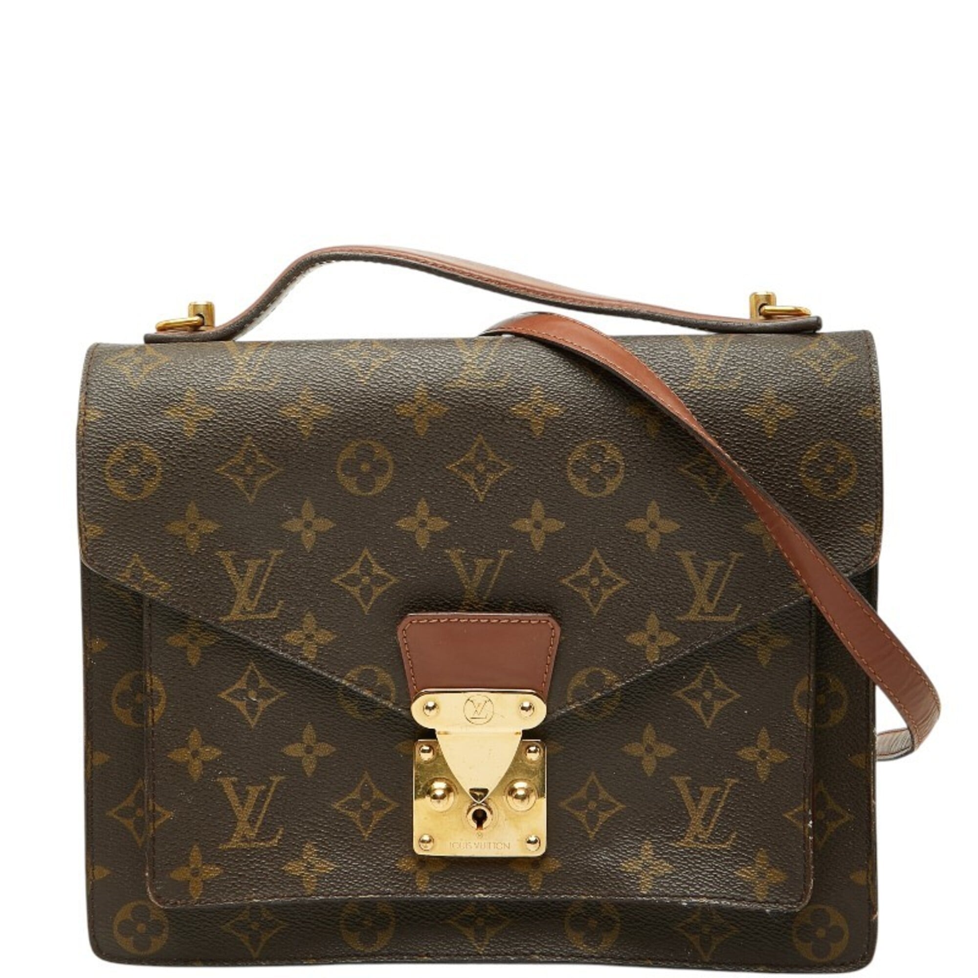 Louis Vuitton Brown Pvc Leather Handbag Shoulder Bag (Pre-Owned)