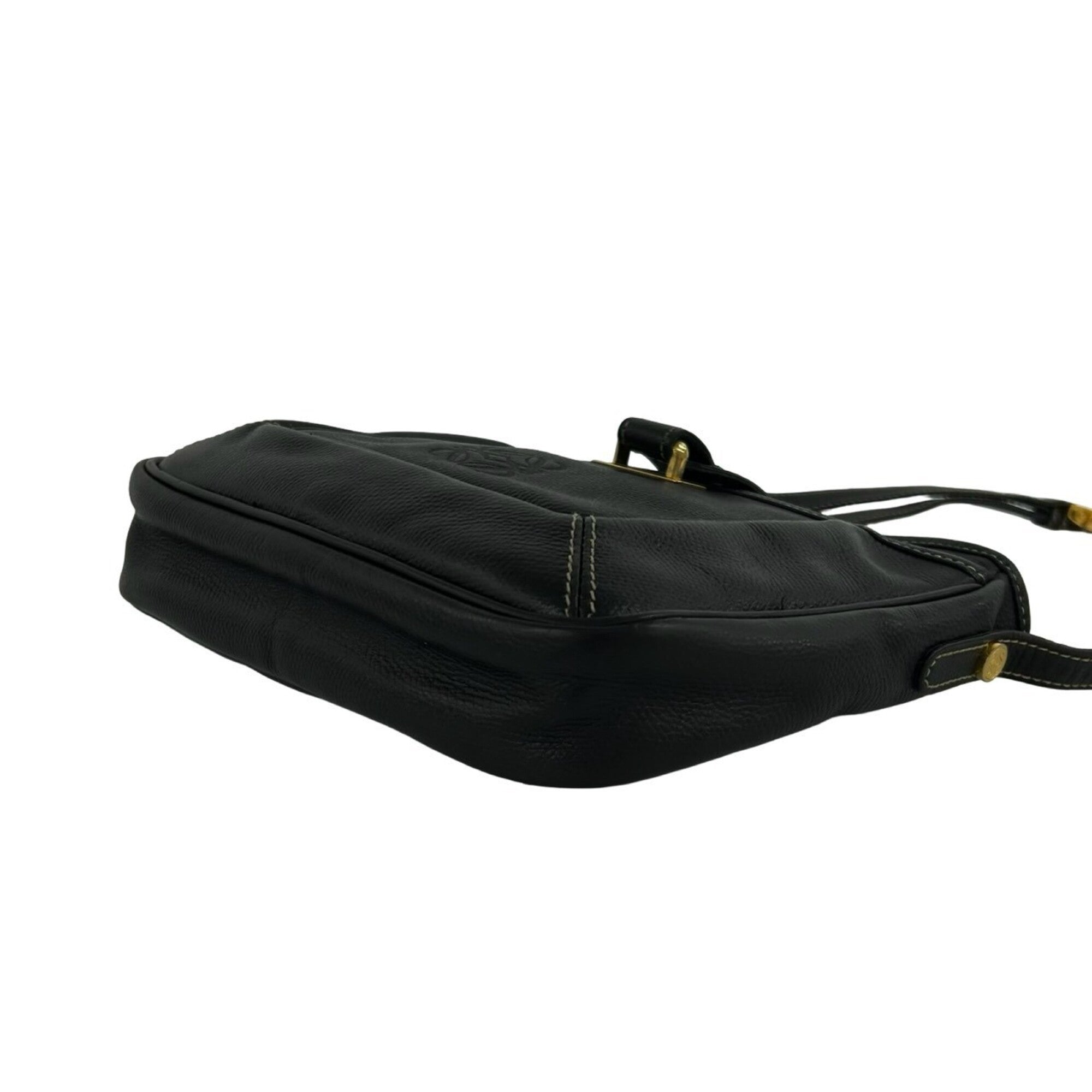 Loewe Black Leather Pochette Shoulder Bag (Pre-Owned)