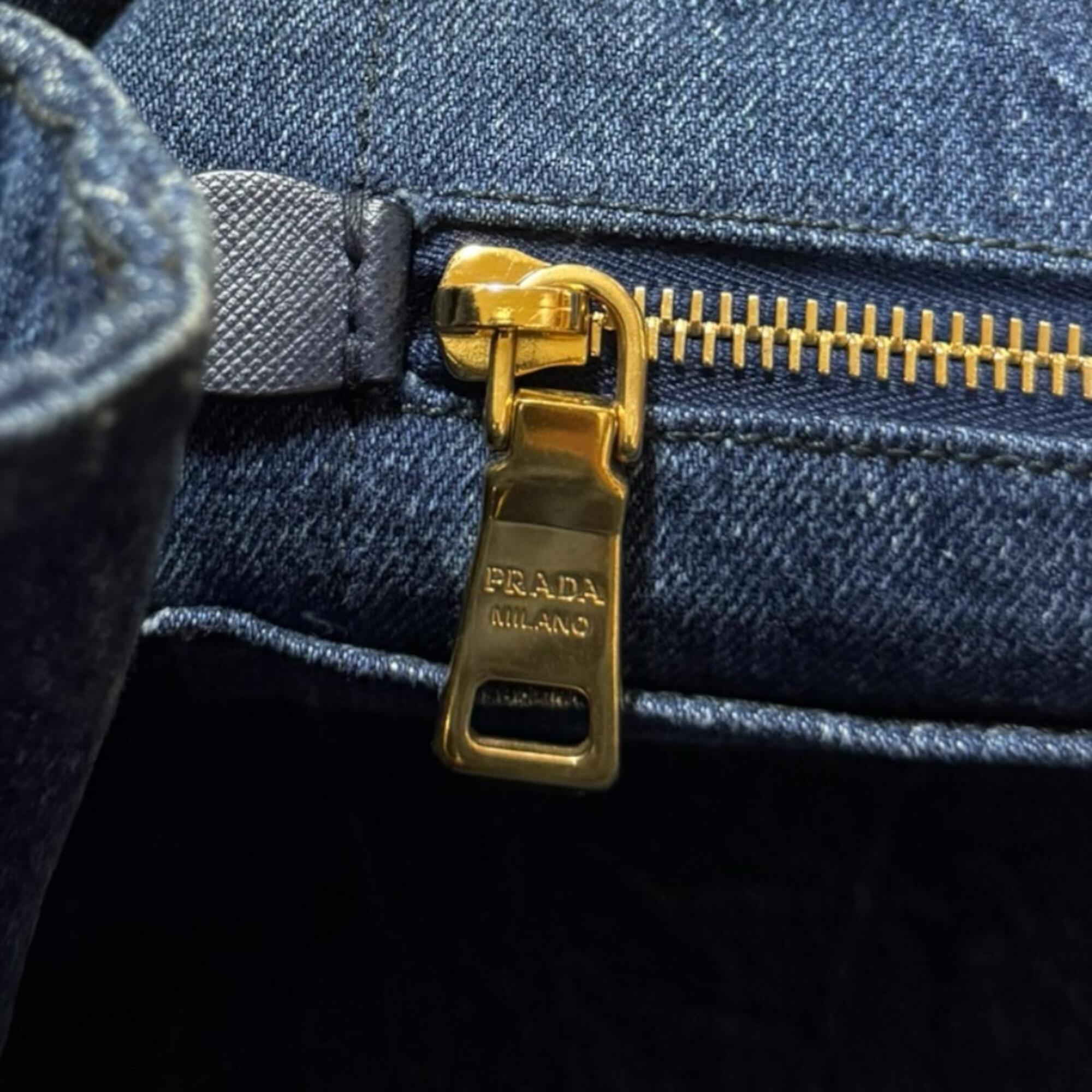 Prada Blue Denim Shoulder Bag (Pre-Owned)