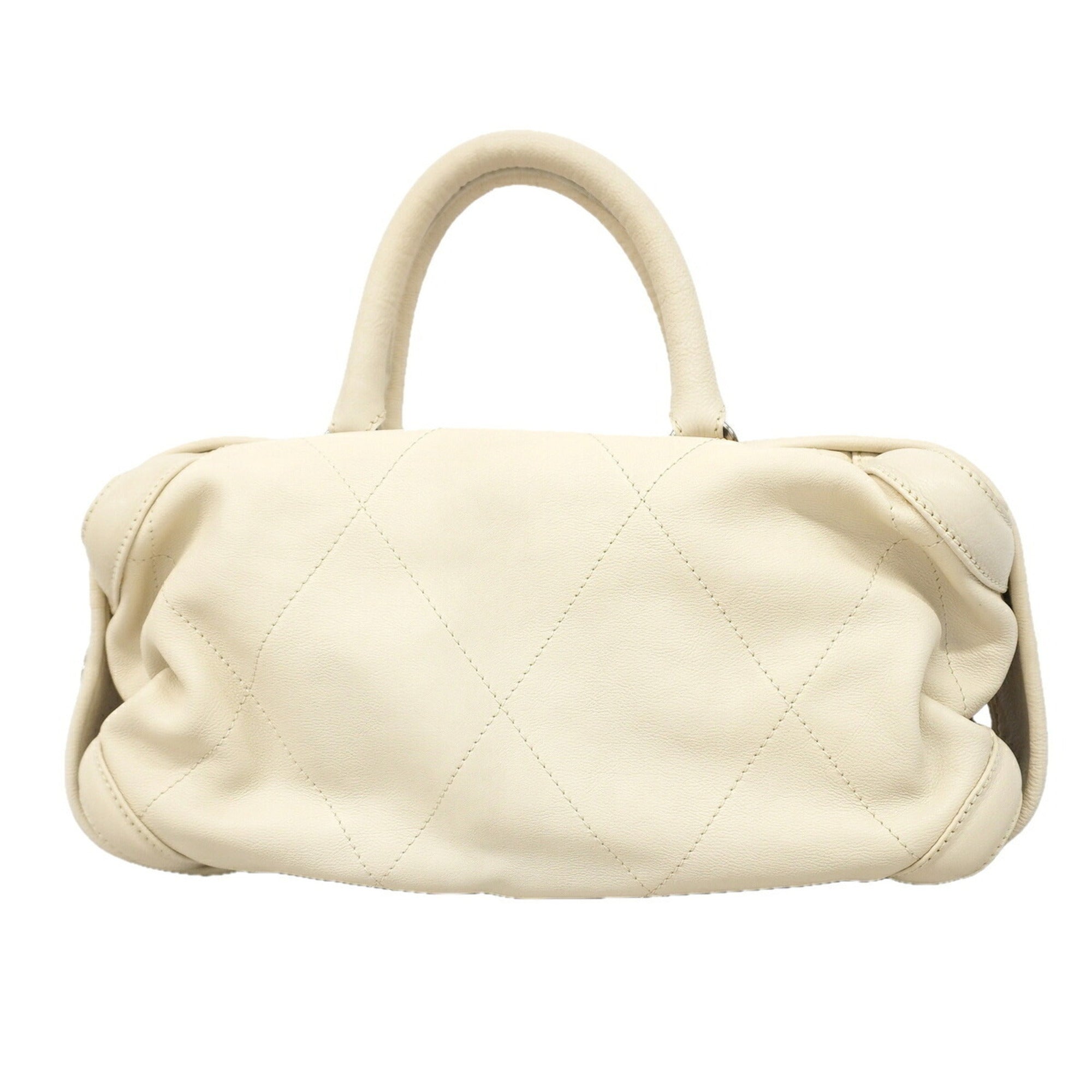 Chanel Ivory Leather Handbag (Pre-Owned)