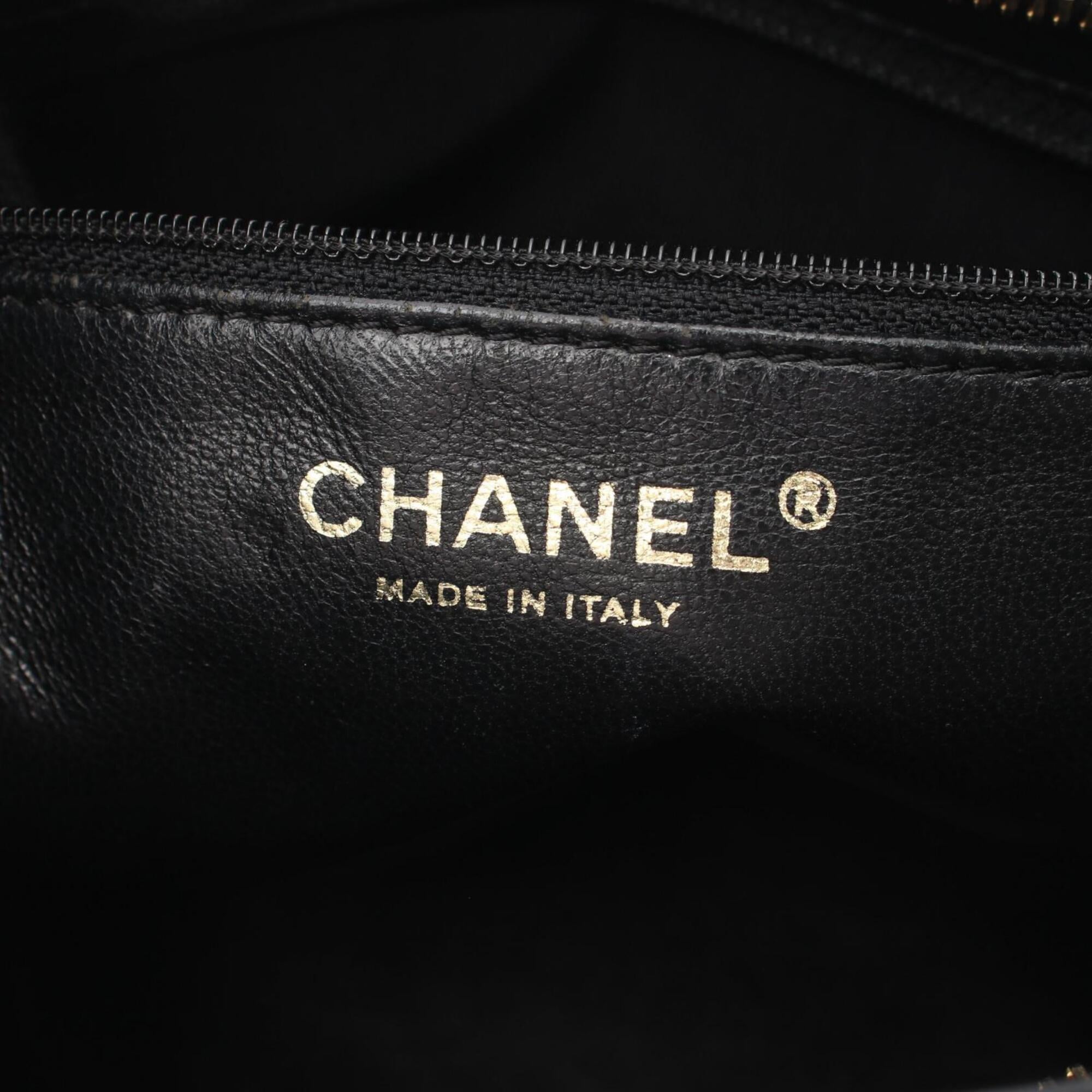Chanel Black Grained Calfskin Handbag Tote Bag (Pre-Owned)