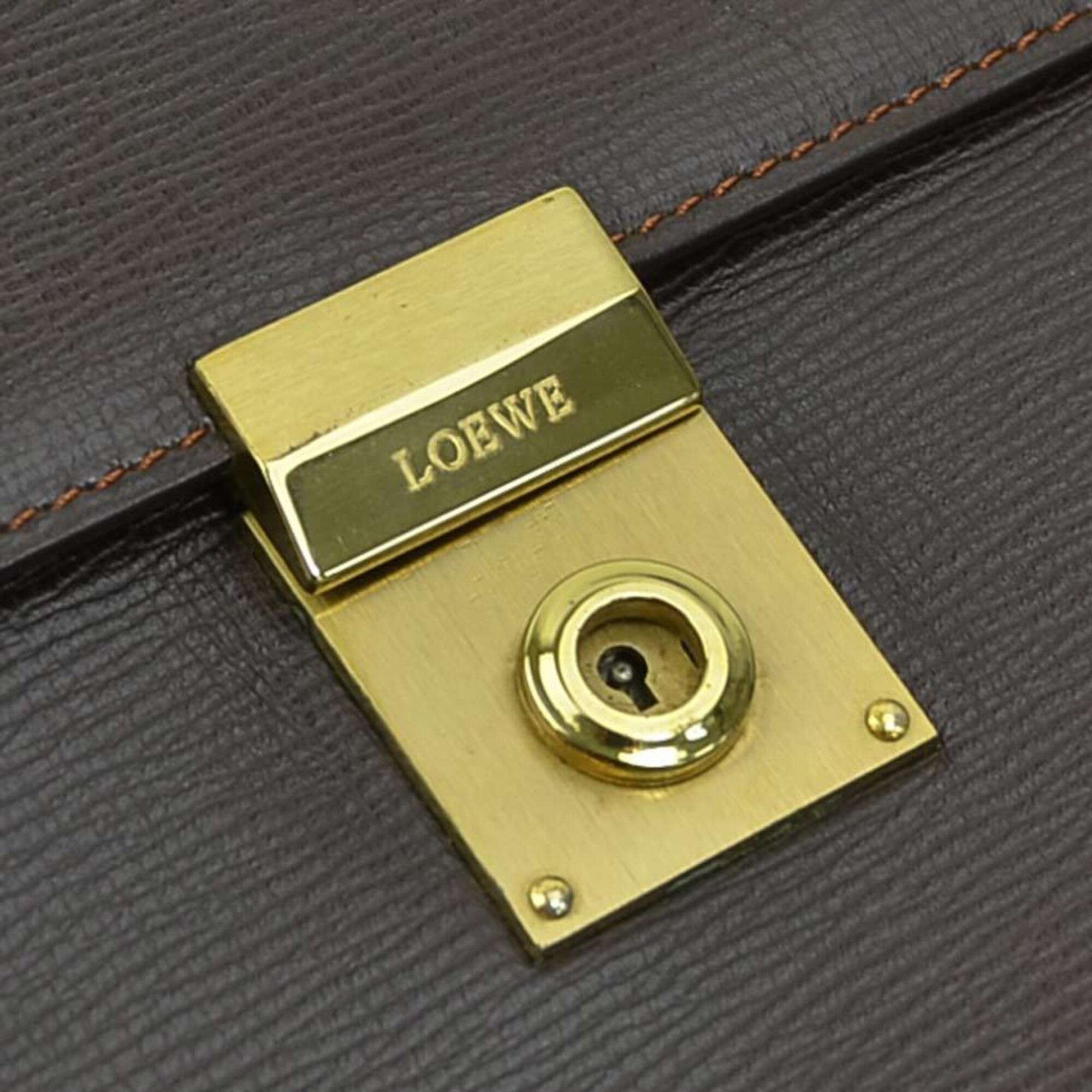 Loewe Dark Brown Leather Clutch Bag (Pre-Owned)