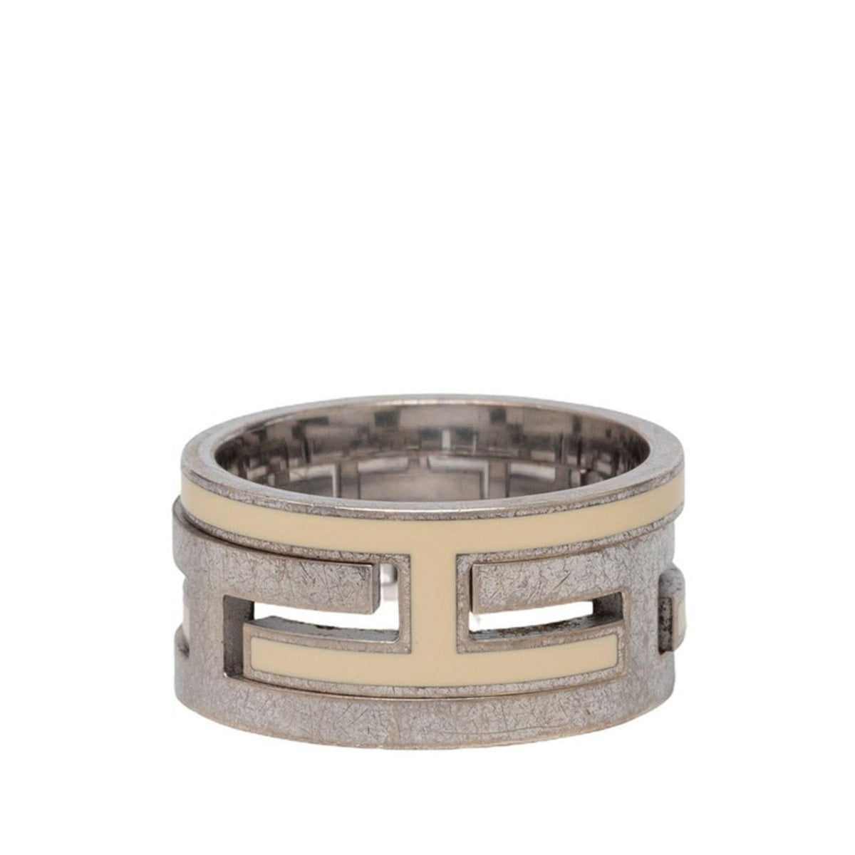 Hermes Silver Silver 925 Band Ring (Pre-Owned)