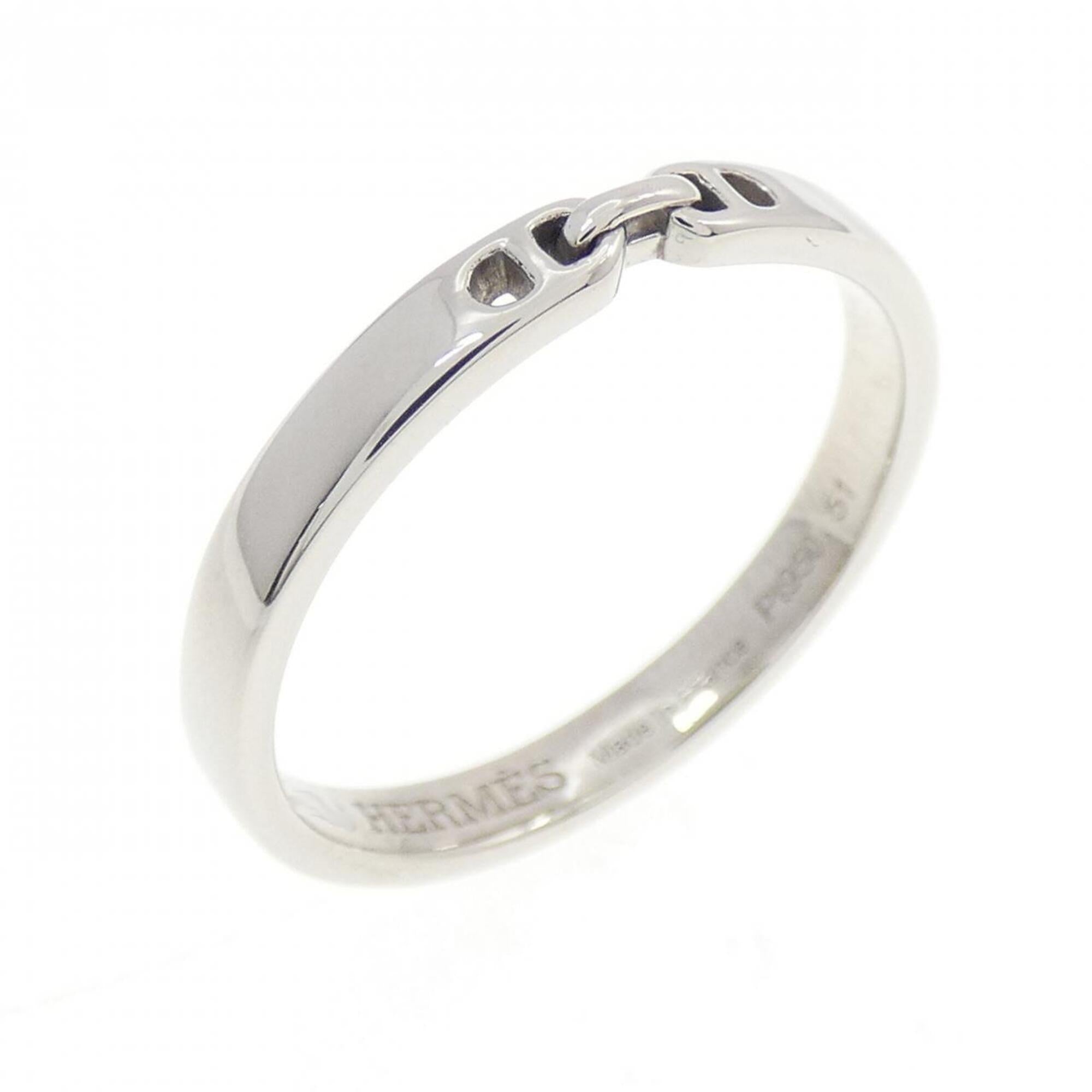 Hermes Platinum 950 Band Ring (Pre-Owned)