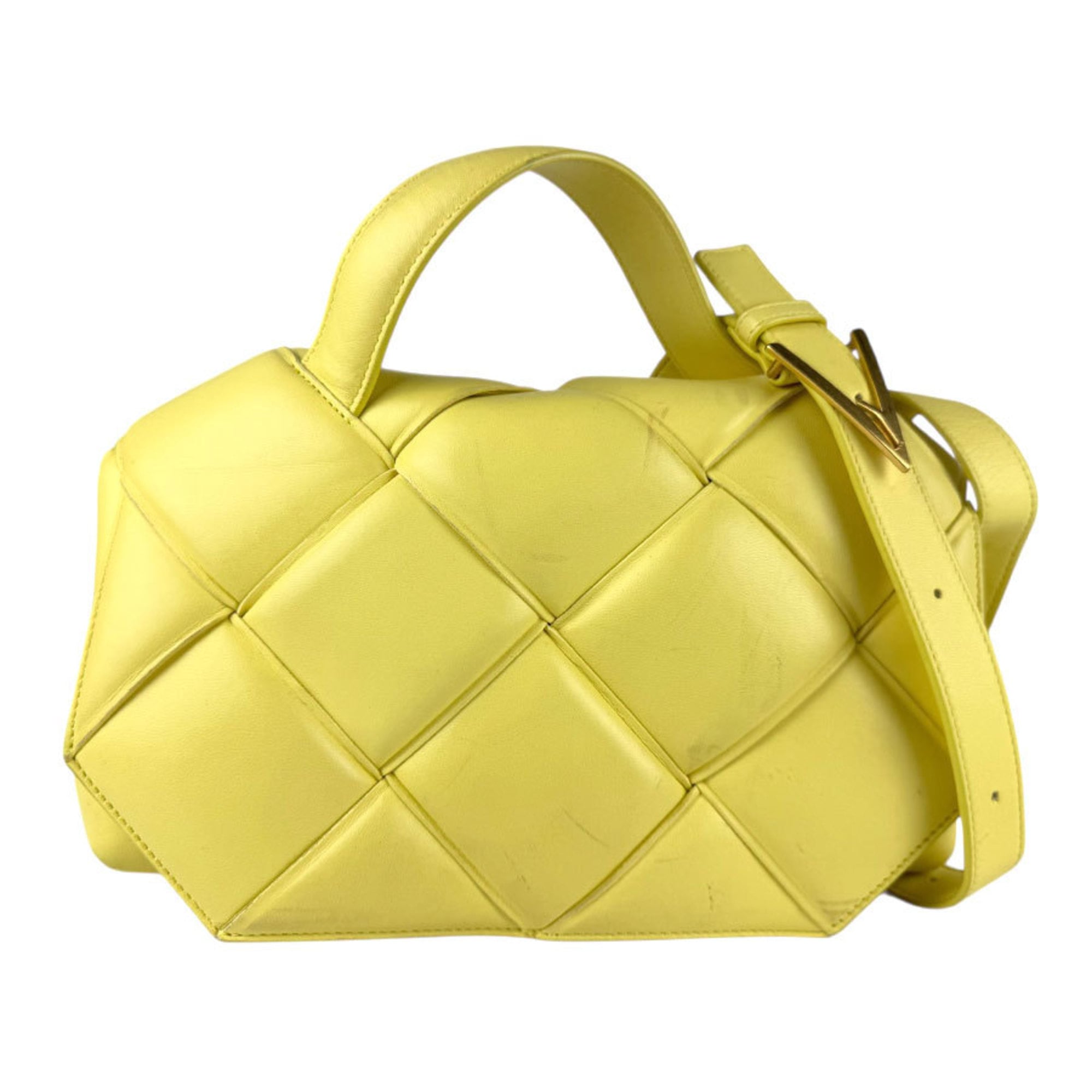 Bottega Veneta Yellow Leather Shoulder Bag (Pre-Owned)
