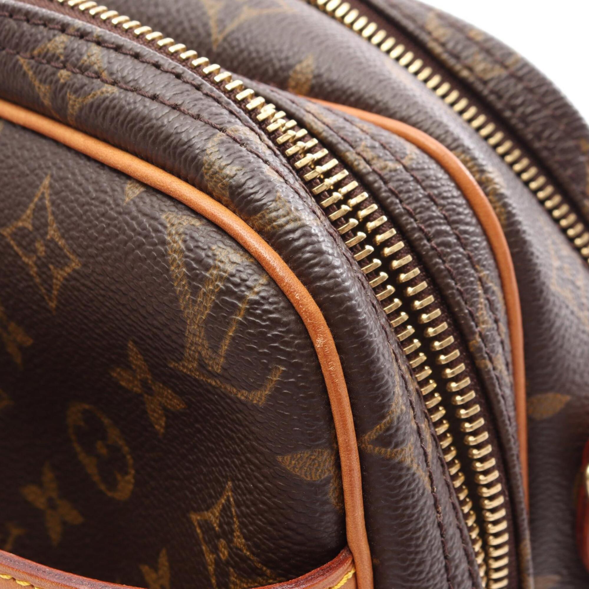 Louis Vuitton Monogram Brown Coated Canvas Leather Handbag Shoulder Bag (Pre-Owned)