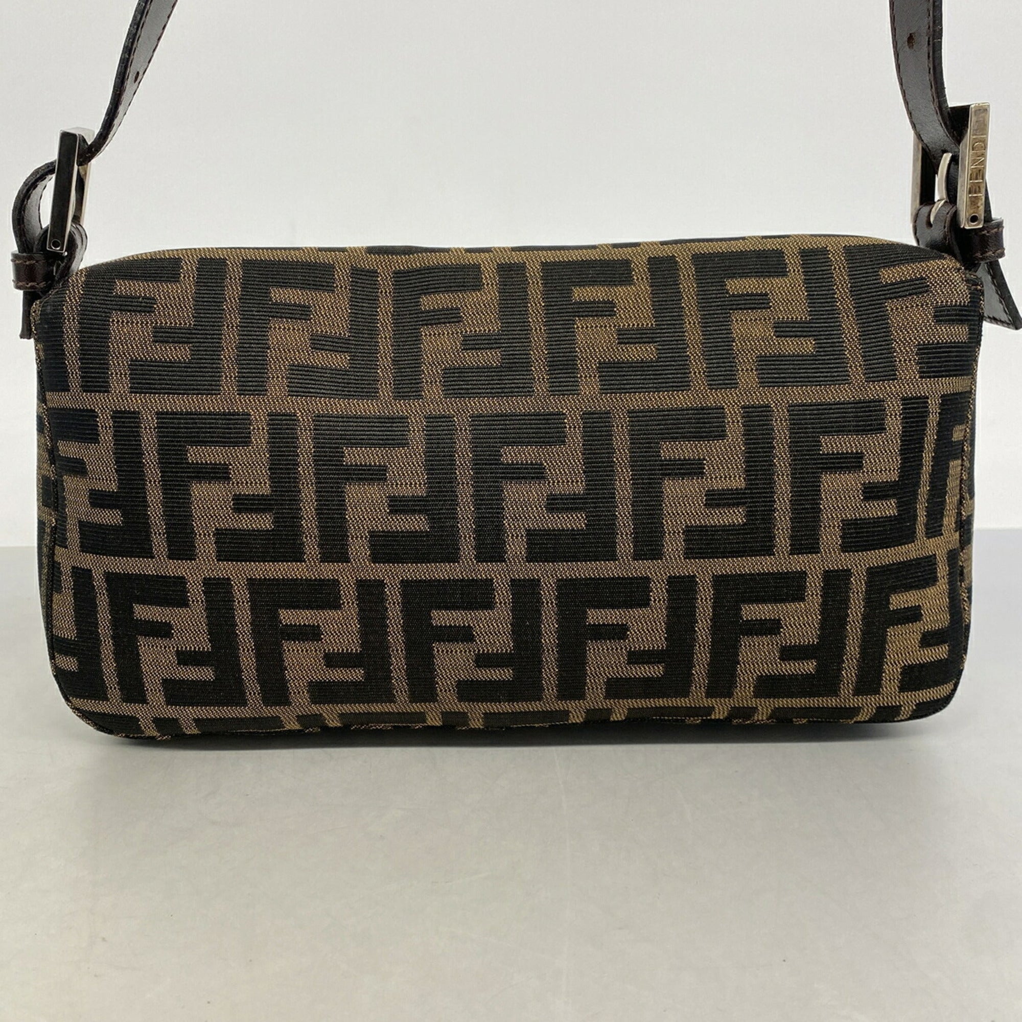 Fendi Brown Nylon Canvas Handbag (Pre-Owned)