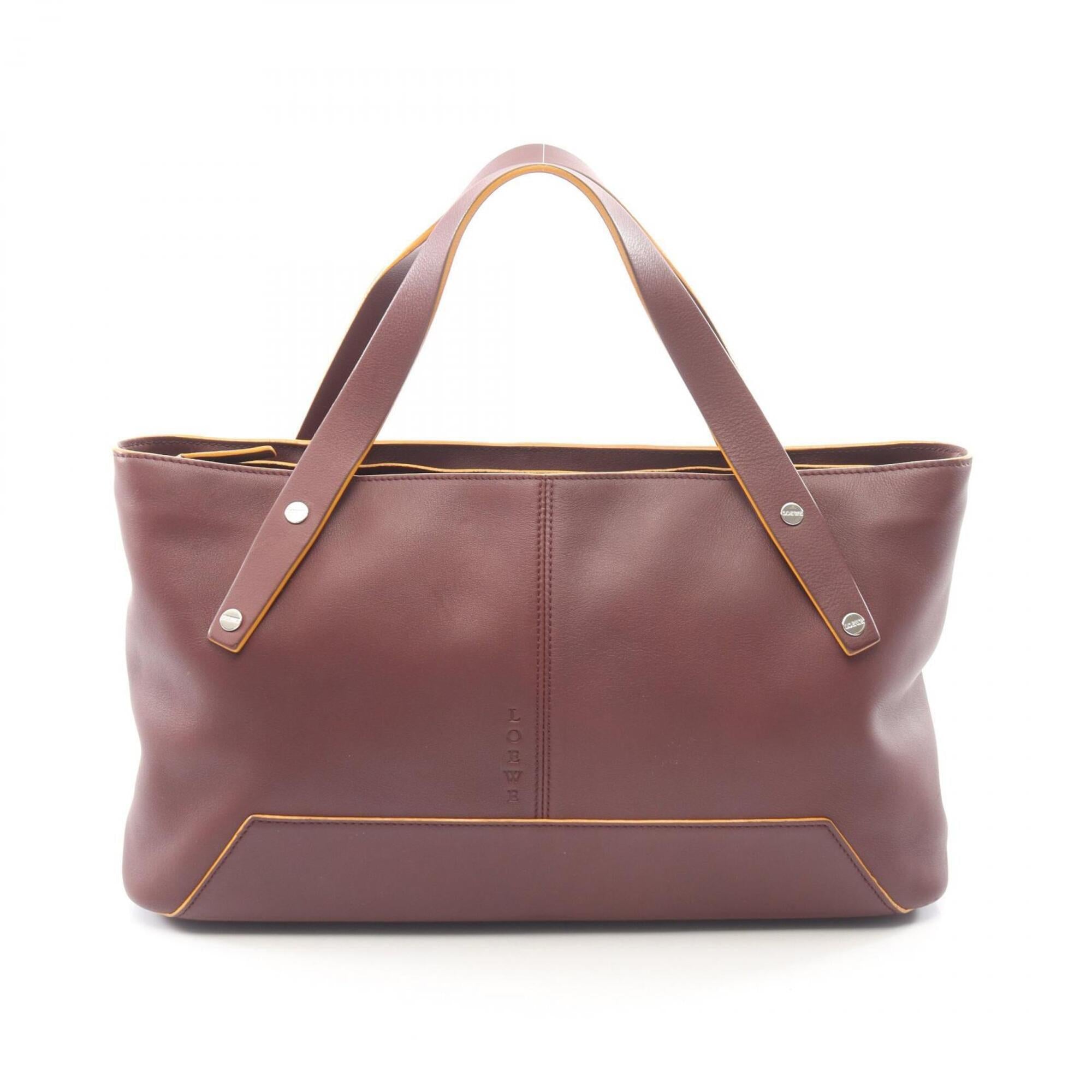 Loewe Bordeaux Leather Handbag (Pre-Owned)