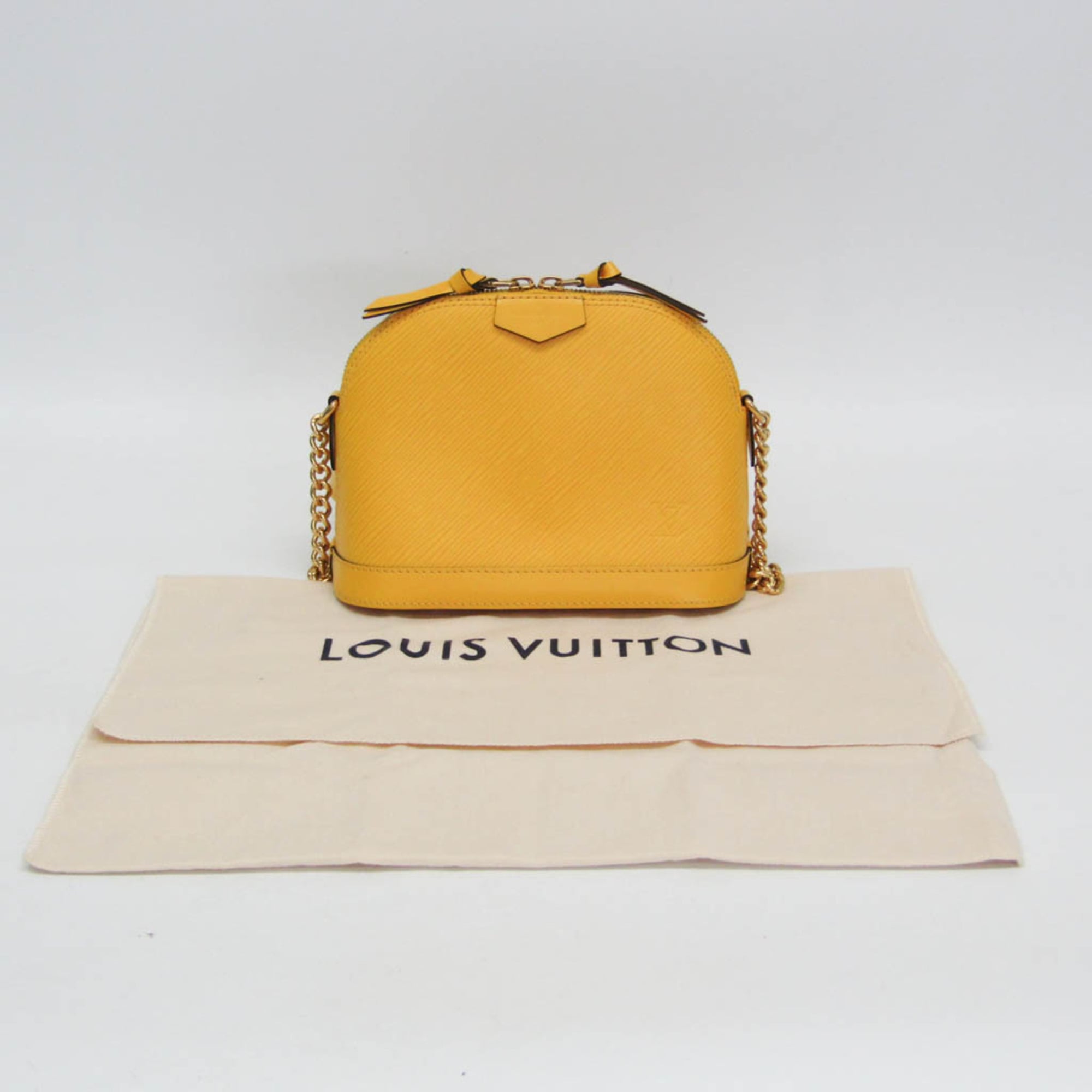 Louis Vuitton Alma Chain Handbag Epi Leather Yellow Leather Shoulder Bag Bag (Pre-Owned)