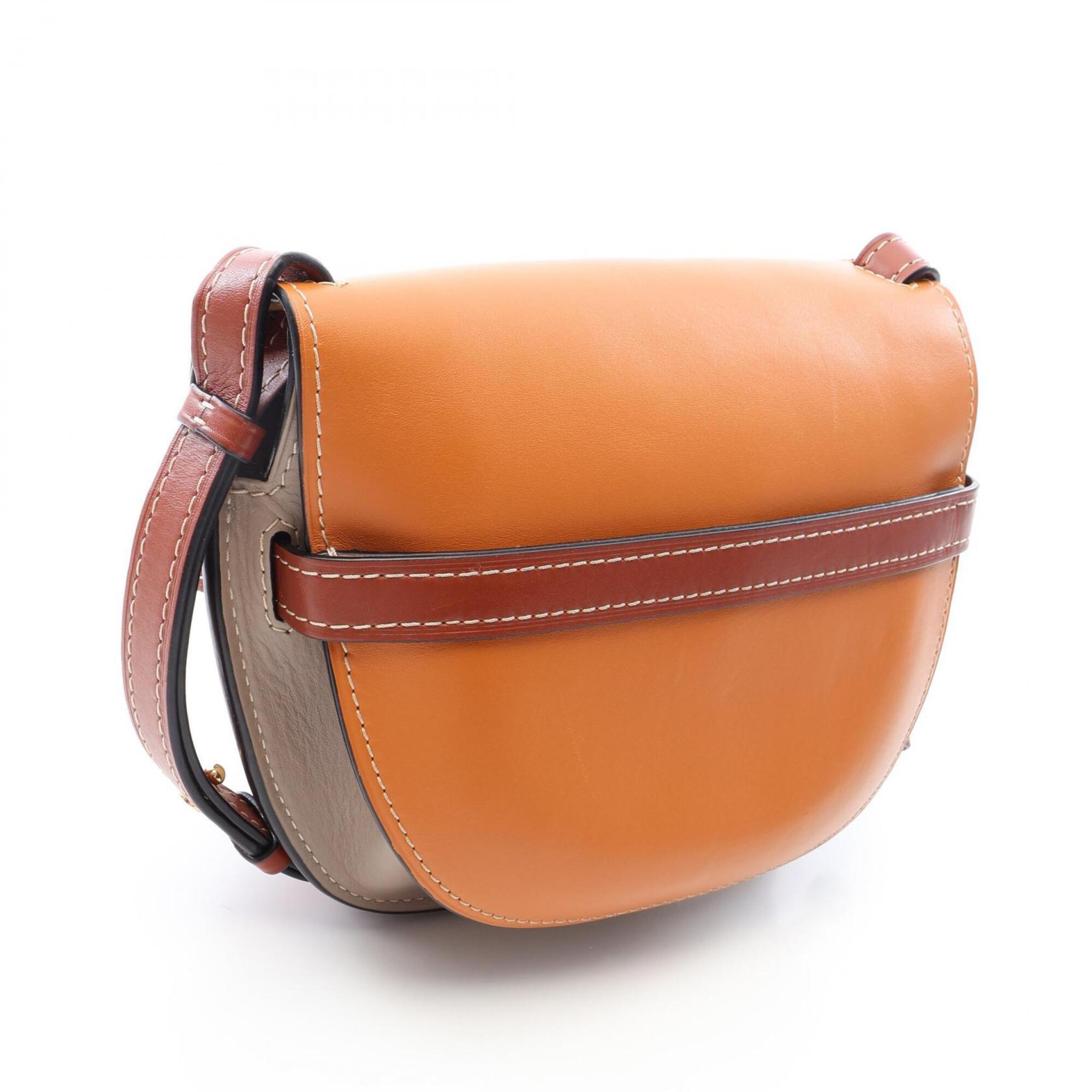 Loewe Beige Brown Leather Handbag Shoulder Bag (Pre-Owned)