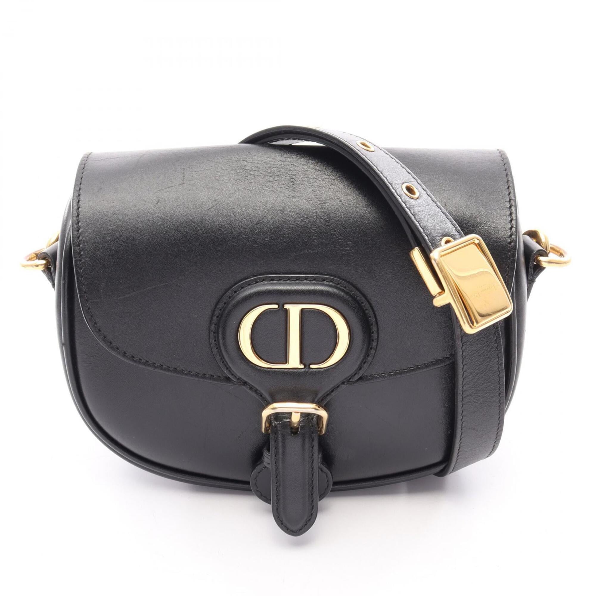 Christian Dior Black Leather Handbag Shoulder Bag (Pre-Owned)
