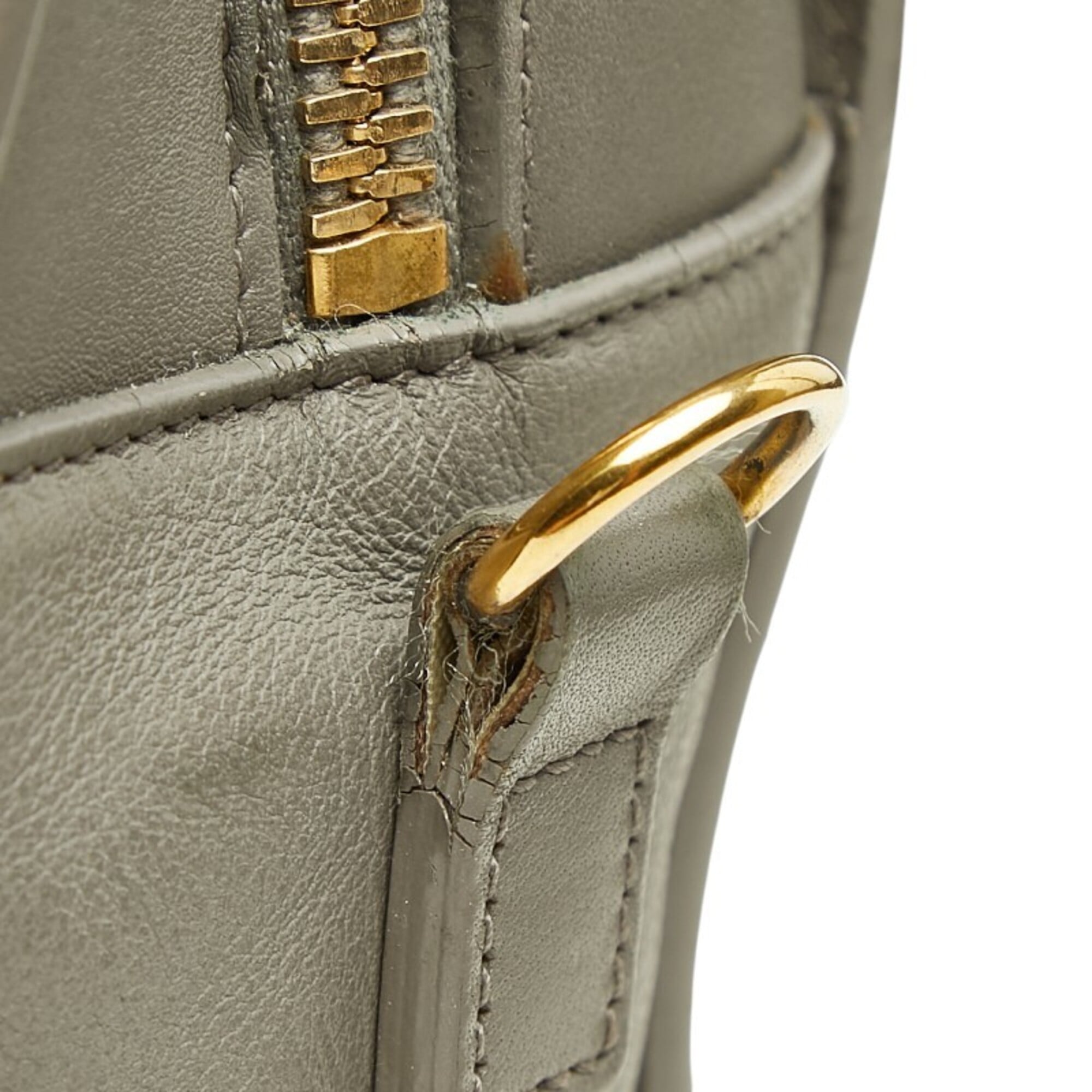 Saint Laurent Gray Leather Handbag Shoulder Bag (Pre-Owned)