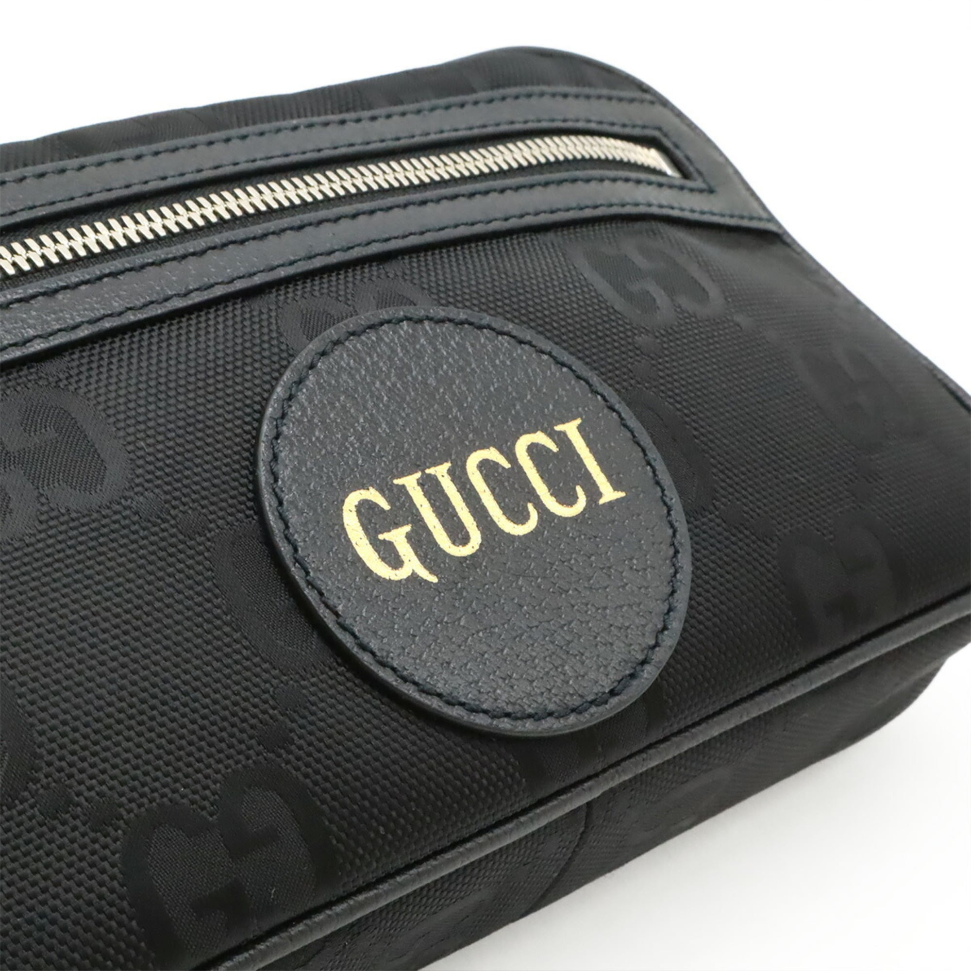 Gucci Black Nylon Canvas Leather Fanny Pack Sling Bag (Pre-Owned)