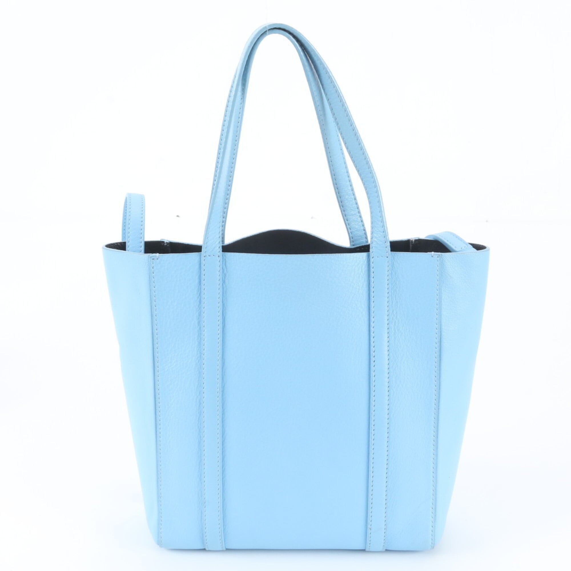 Balenciaga Light Blue Leather Handbag Shoulder Bag Tote Bag (Pre-Owned)