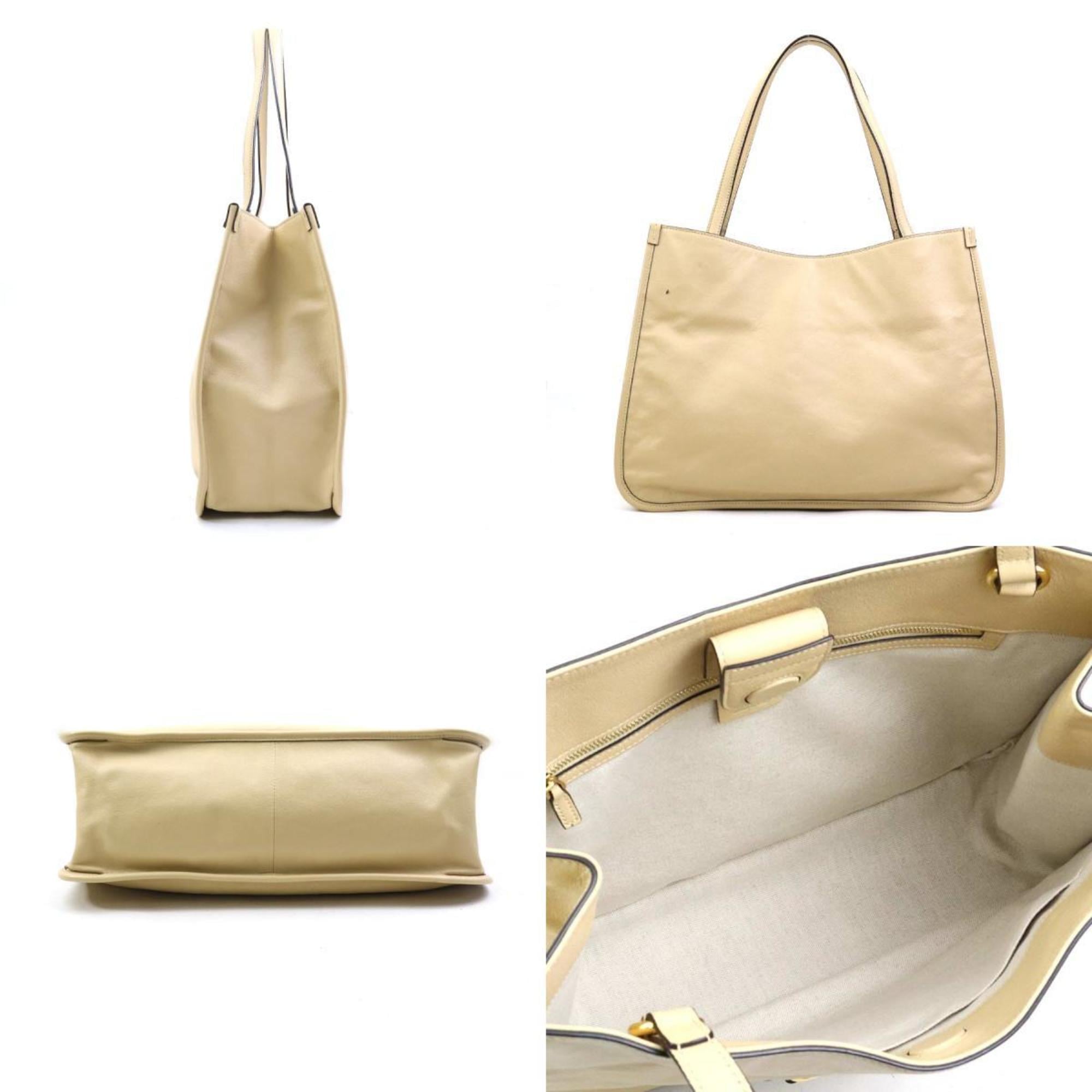 Gucci Beige Leather Shoulder Bag (Pre-Owned)