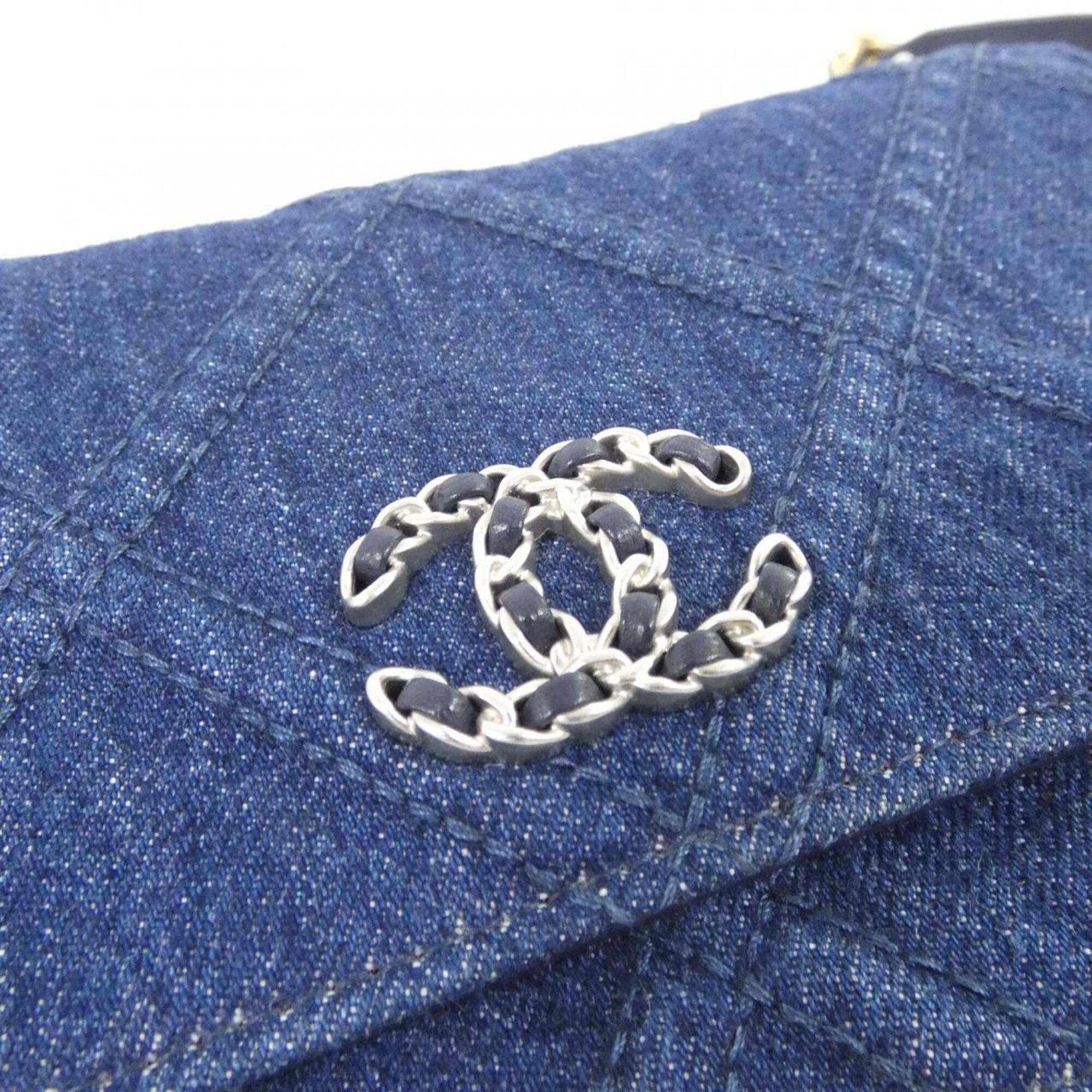 Chanel Blue Denim Chain/Shoulder Wallet (Pre-Owned)