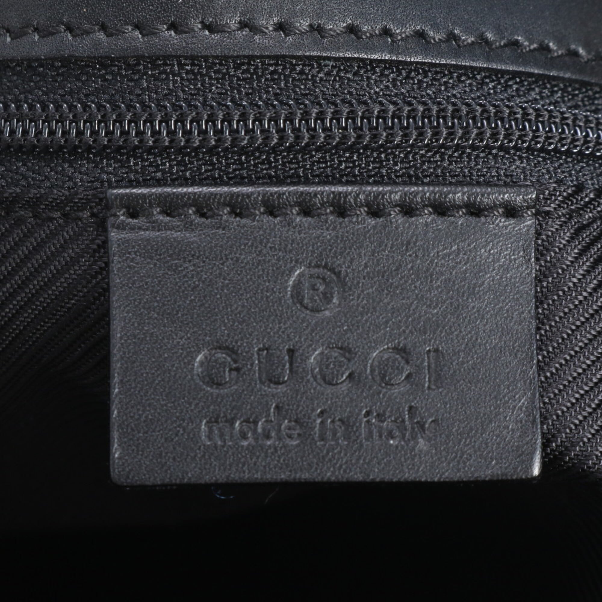 Gucci Black Navy Leather Canvas Handbag Shoulder Bag Tote Bag (Pre-Owned)