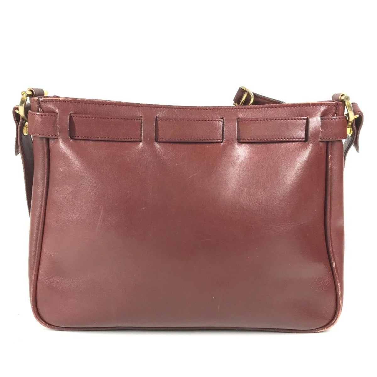 Cartier Wine Red Leather Shoulder Bag (Pre-Owned)
