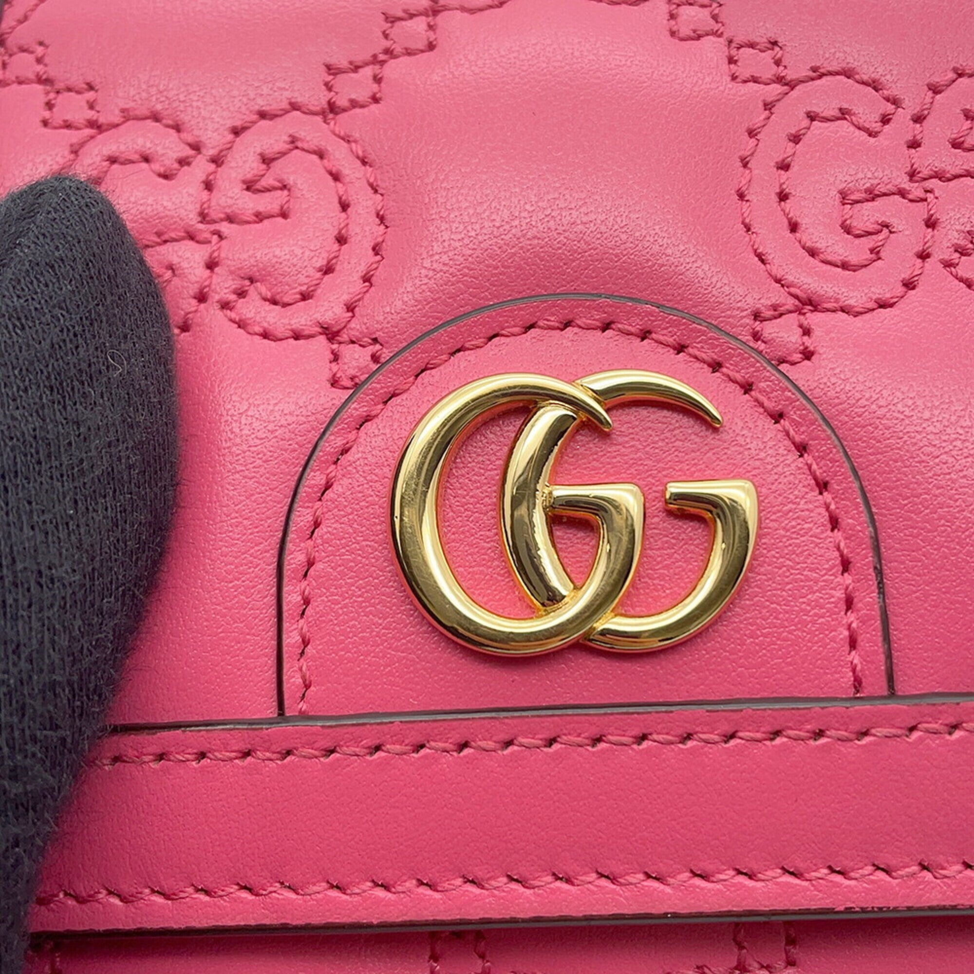 Gucci Pink Leather Wallet (Bi-Fold) (Pre-Owned)