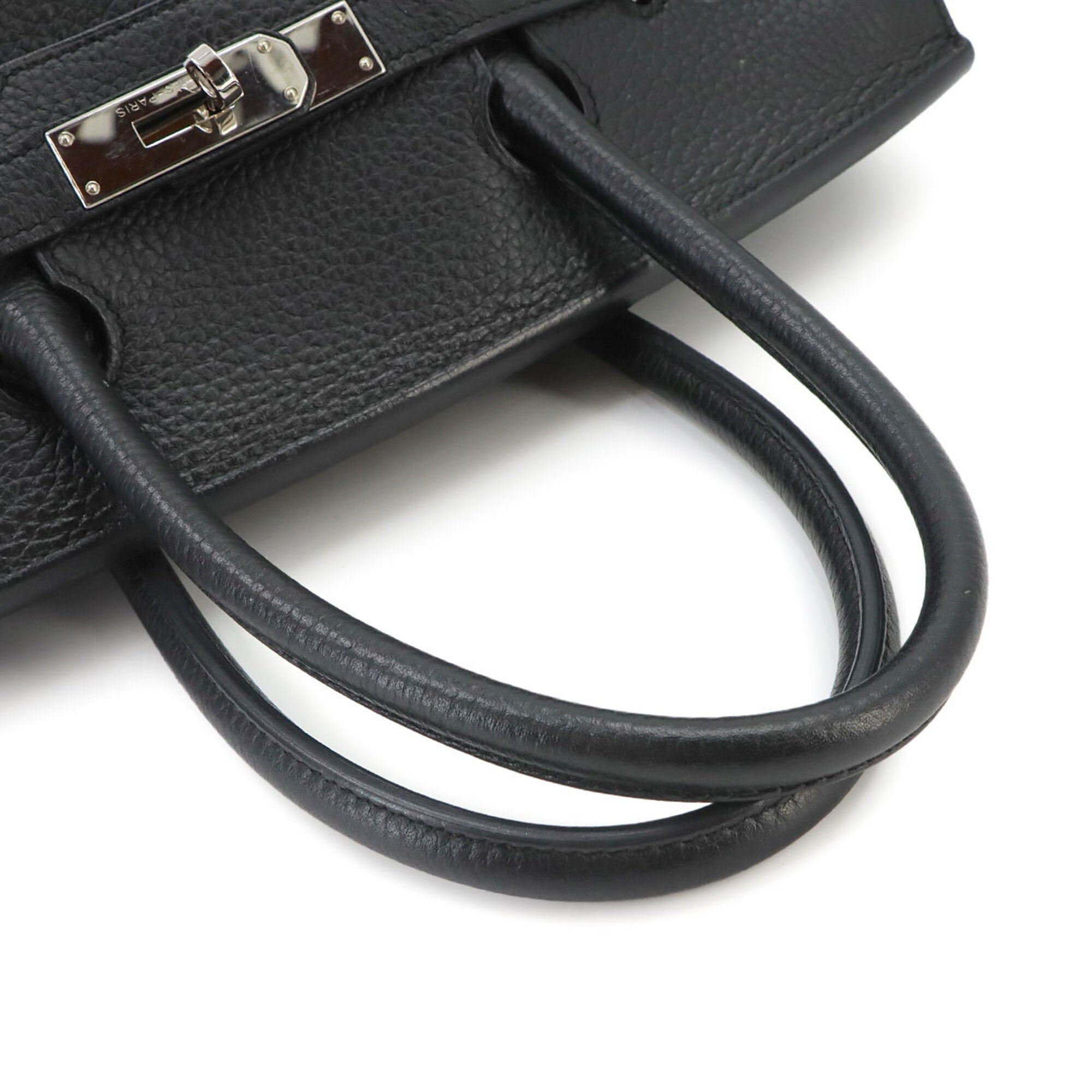 Hermes Black Taurillon Clemence Leather Handbag (Pre-Owned)