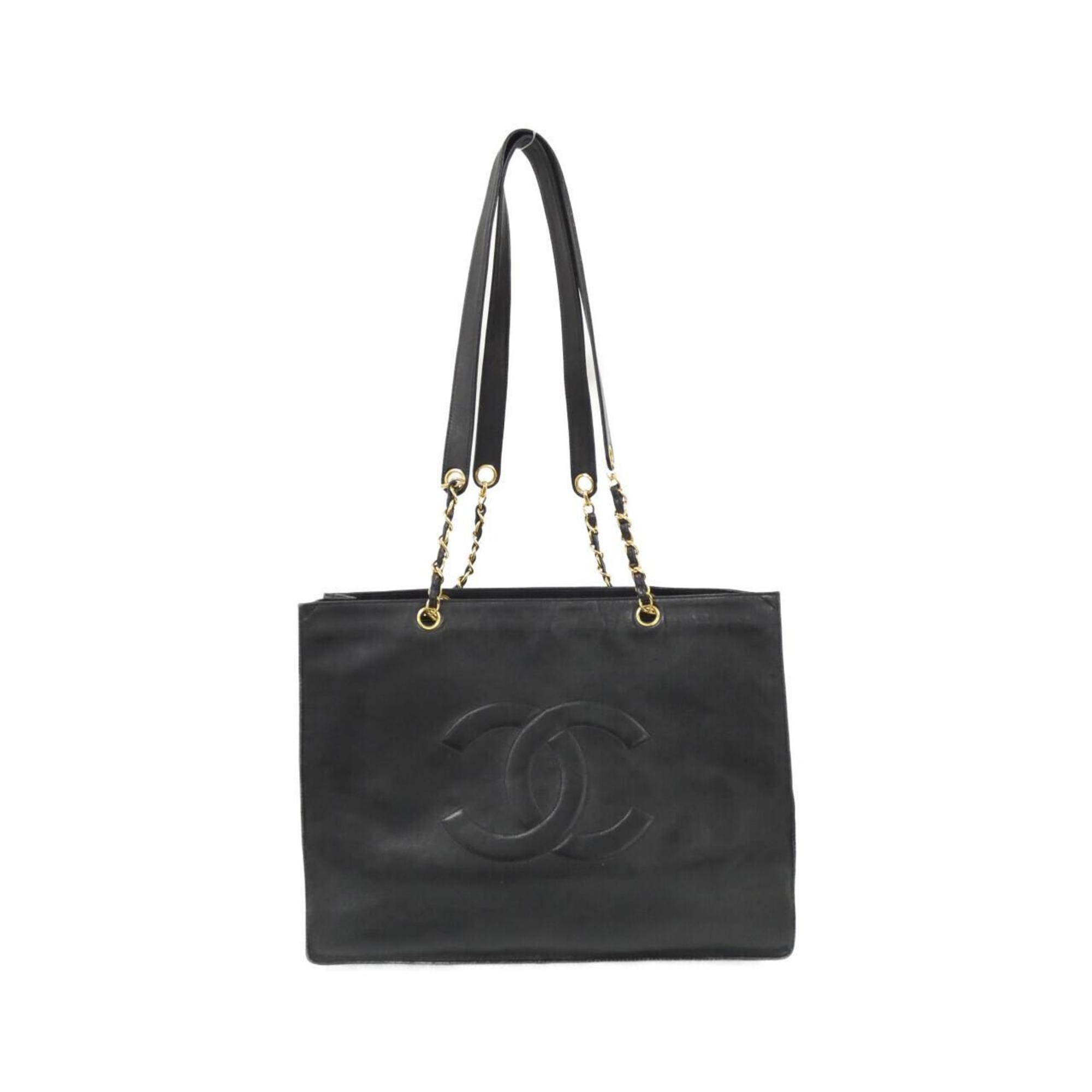 Chanel Black Leather Handbag (Pre-Owned)
