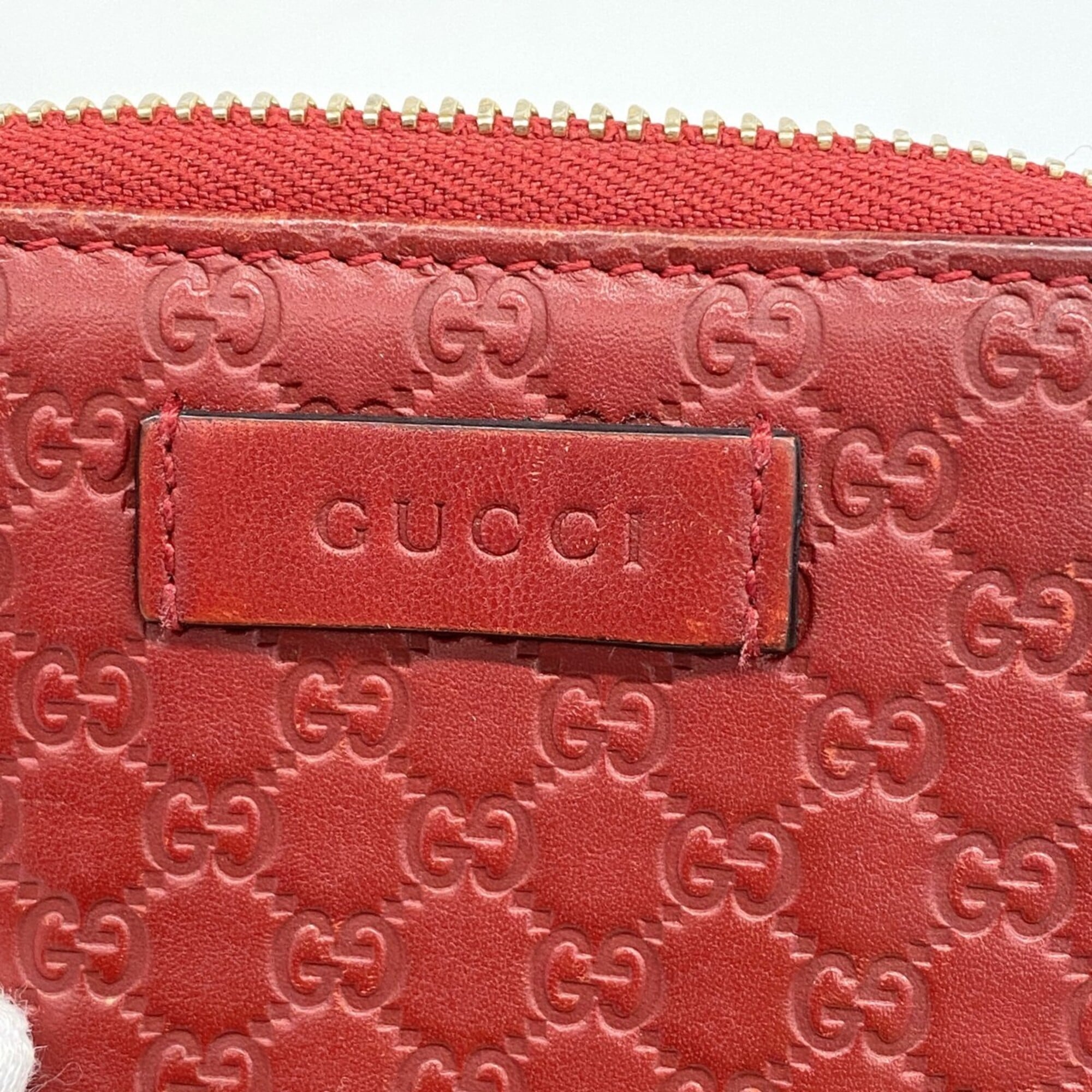 Gucci Red Color Leather Wallet (Bi-Fold) (Pre-Owned)