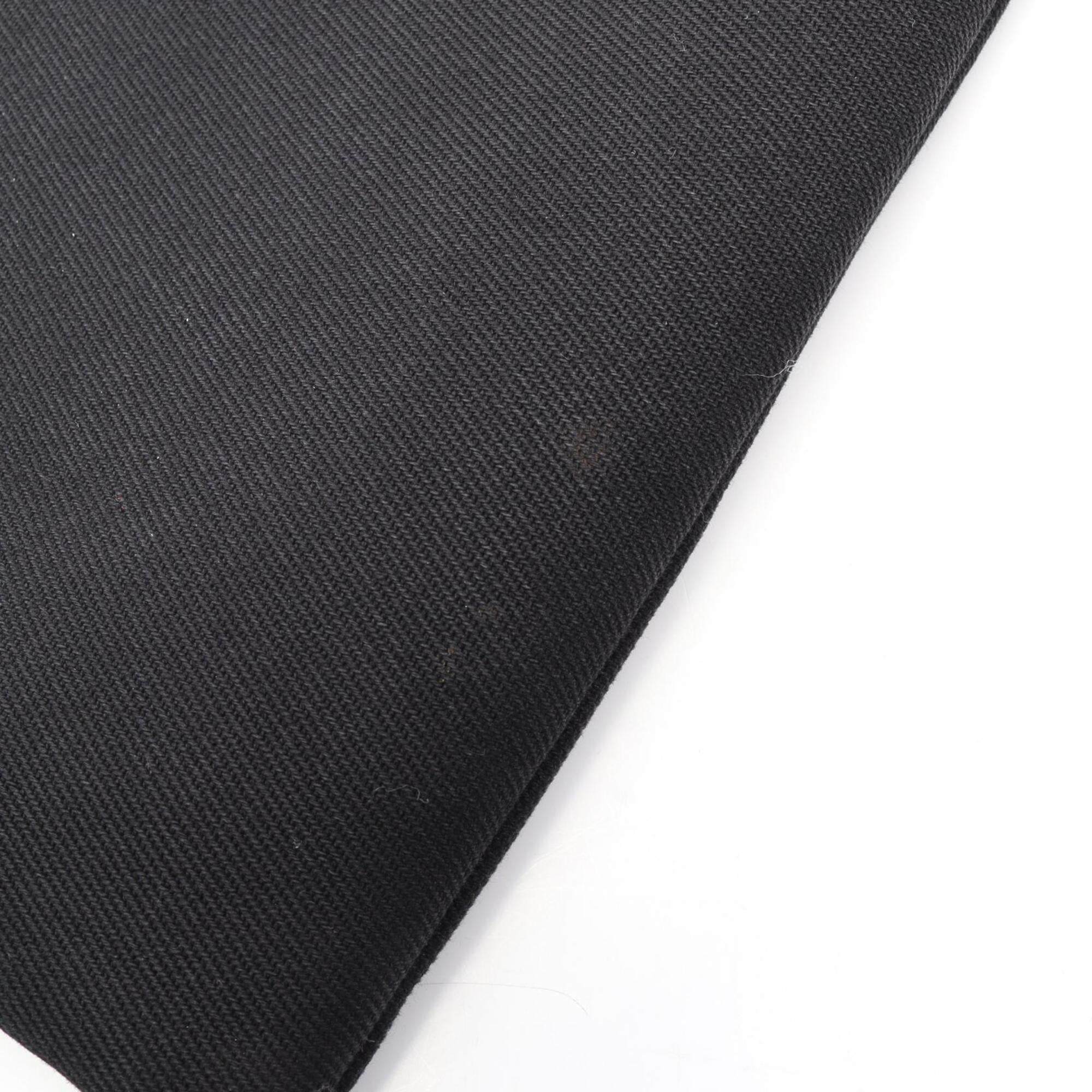 Yves Saint Laurent Black Canvas Leather Clutch Bag Handbag (Pre-Owned)