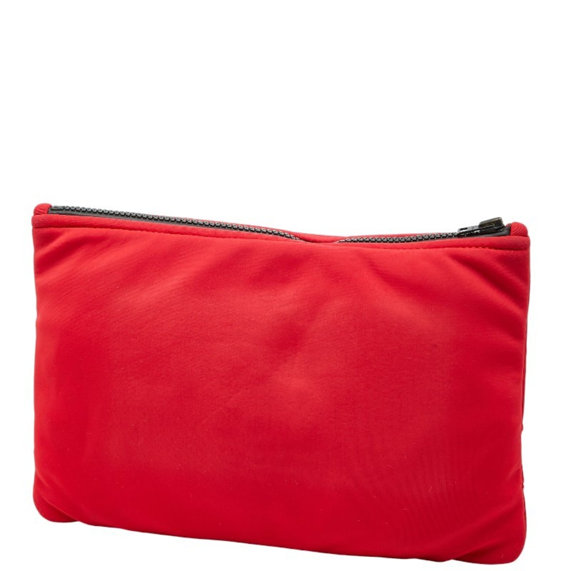 Hermes Red Color Rouge Casaque Polyamide Pouch (Pre-Owned)