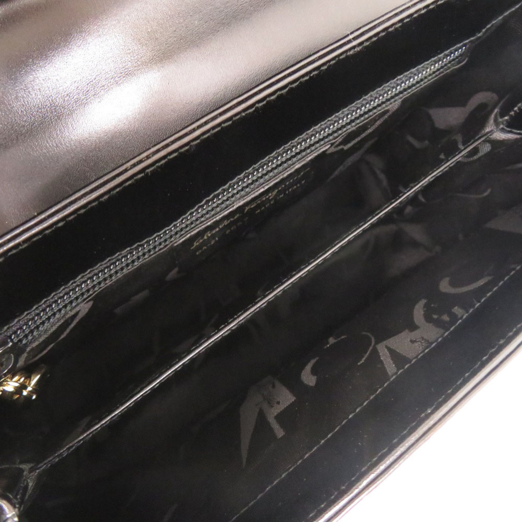 Salvatore Ferragamo Black Leather Handbag Shoulder Bag (Pre-Owned)