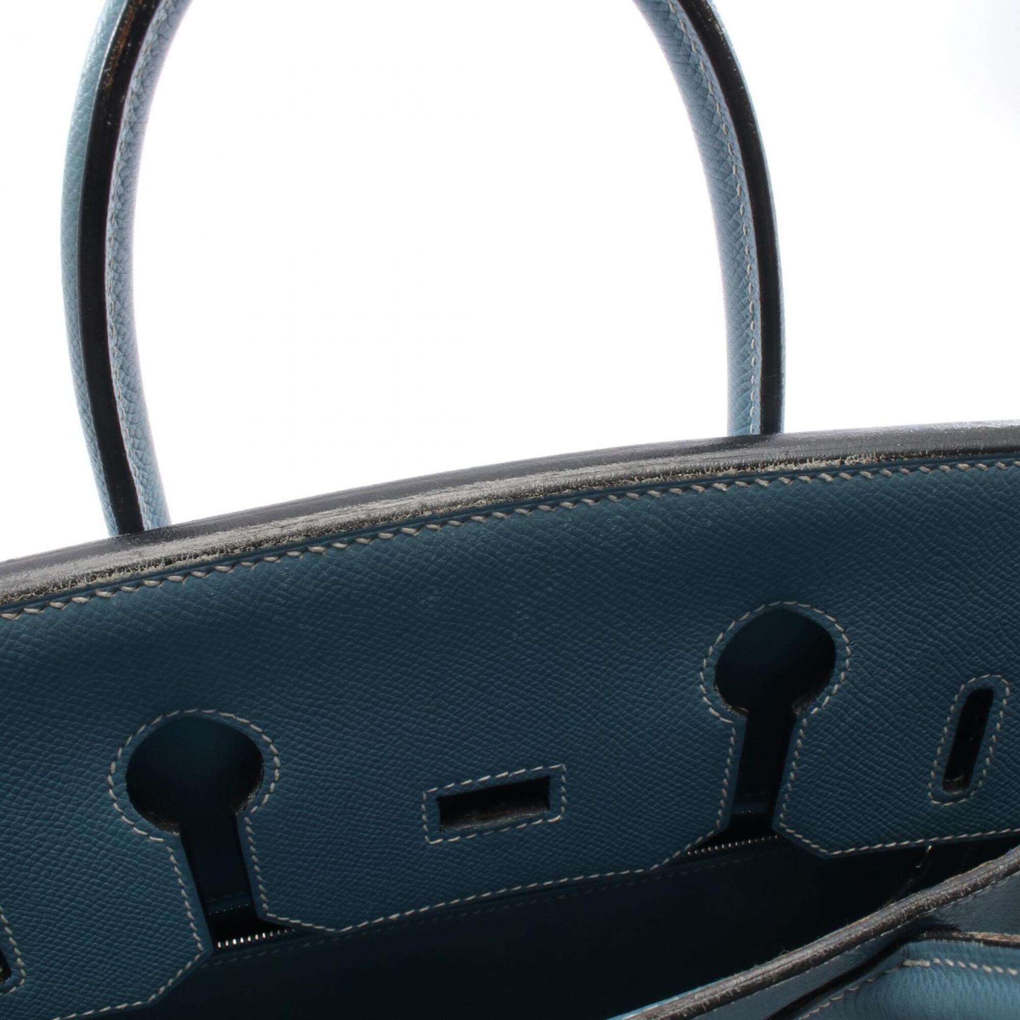 Hermes Blue Epsom Leather Handbag (Pre-Owned)