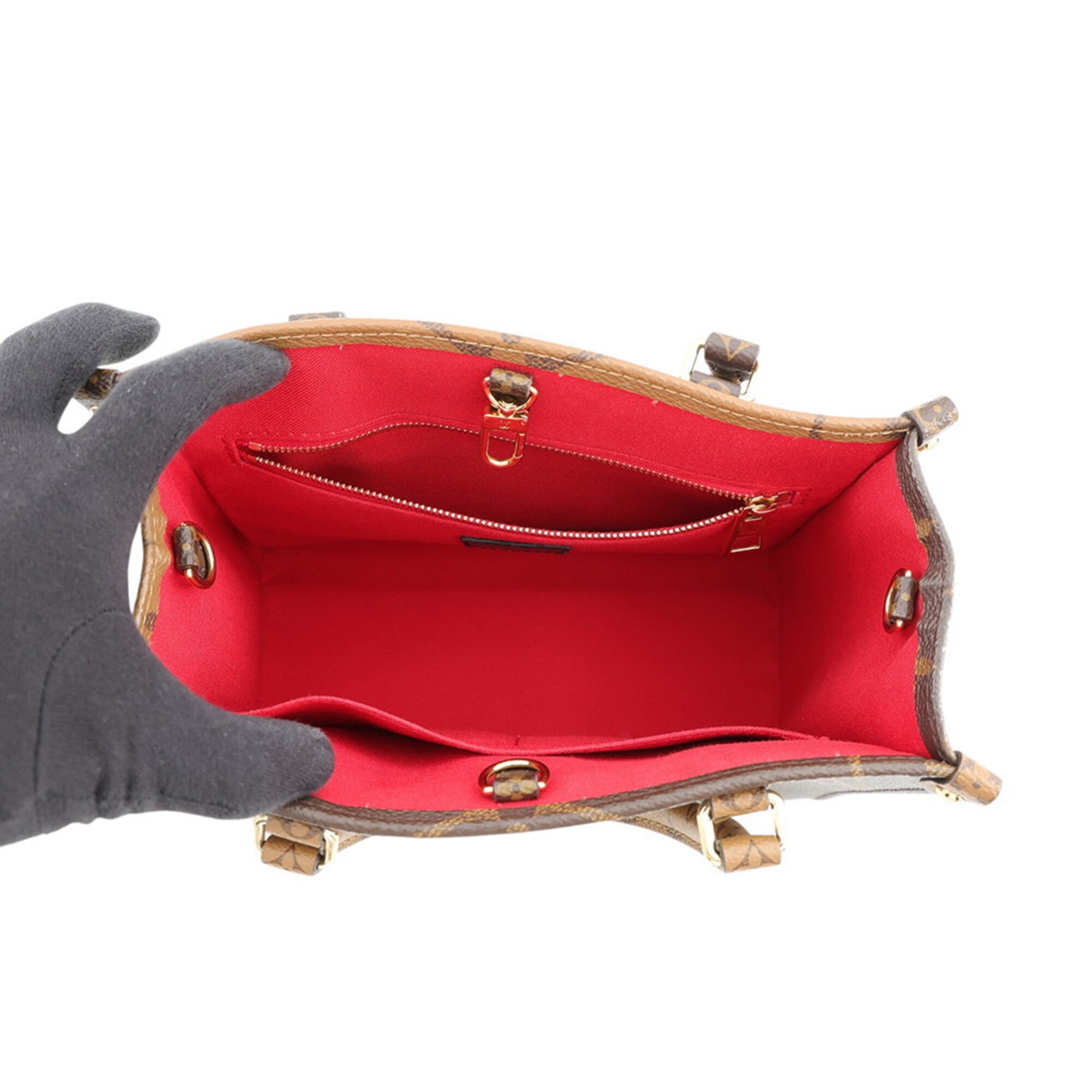 Louis Vuitton Red Color Monogram Reverse Handbag (Pre-Owned)