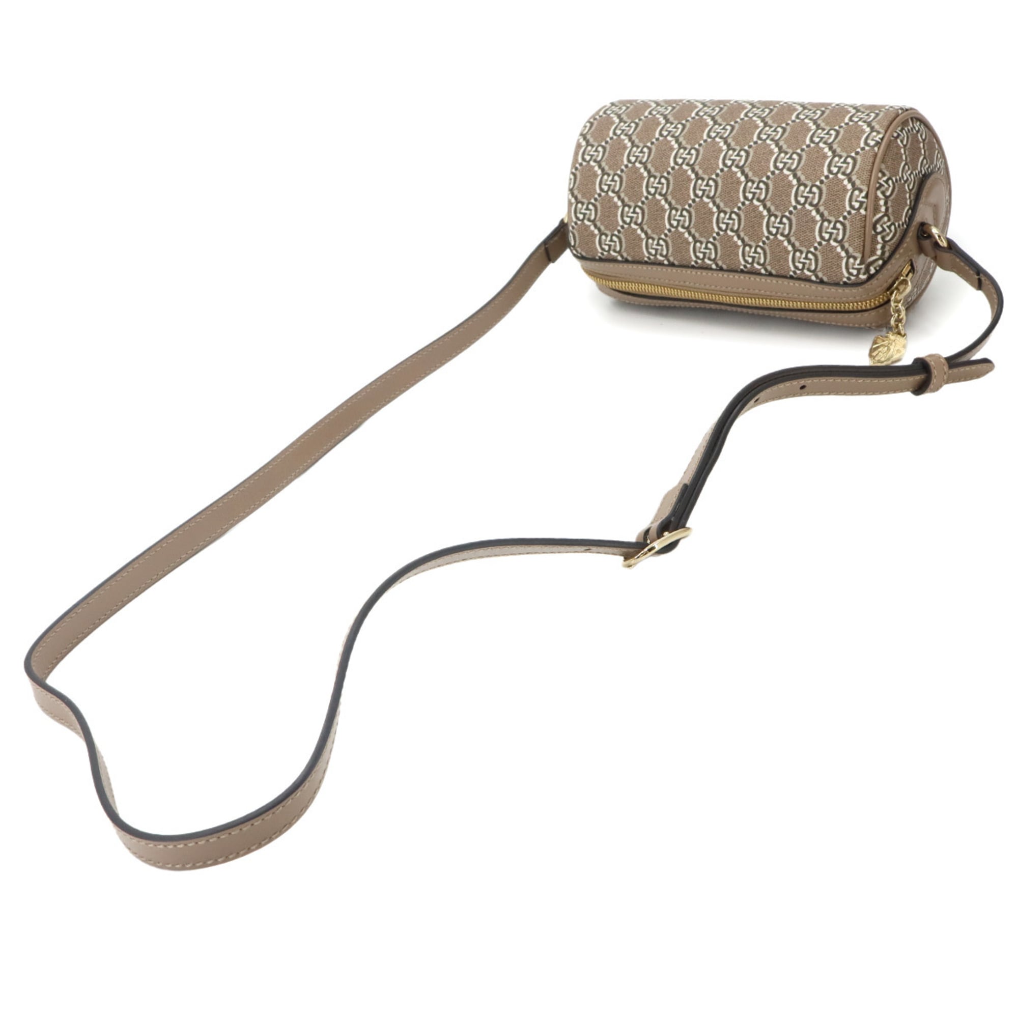 Gucci Beige Gg Supreme Canvas Leather Handbag Shoulder Bag (Pre-Owned)