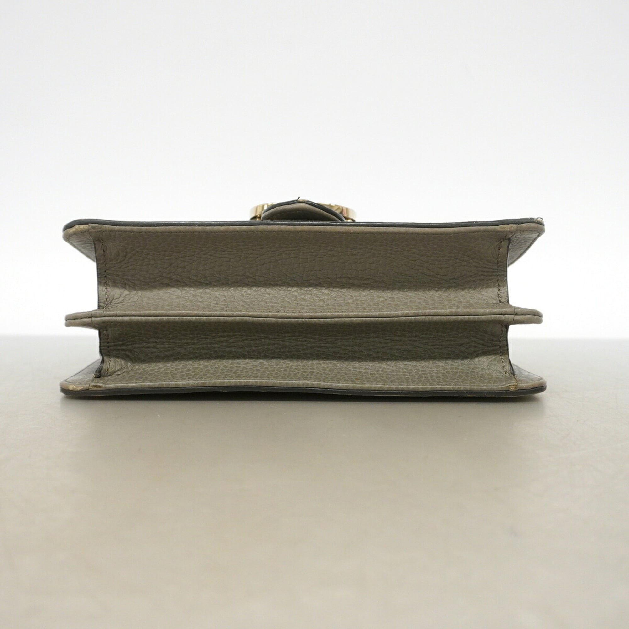 Gucci Gray Leather Shoulder Bag (Pre-Owned)