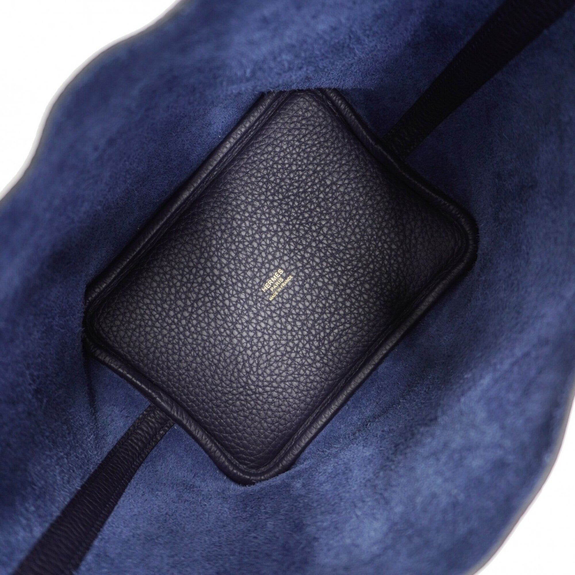 Hermes Blue Obscurs Taurillon Clemence Leather Handbag (Pre-Owned)