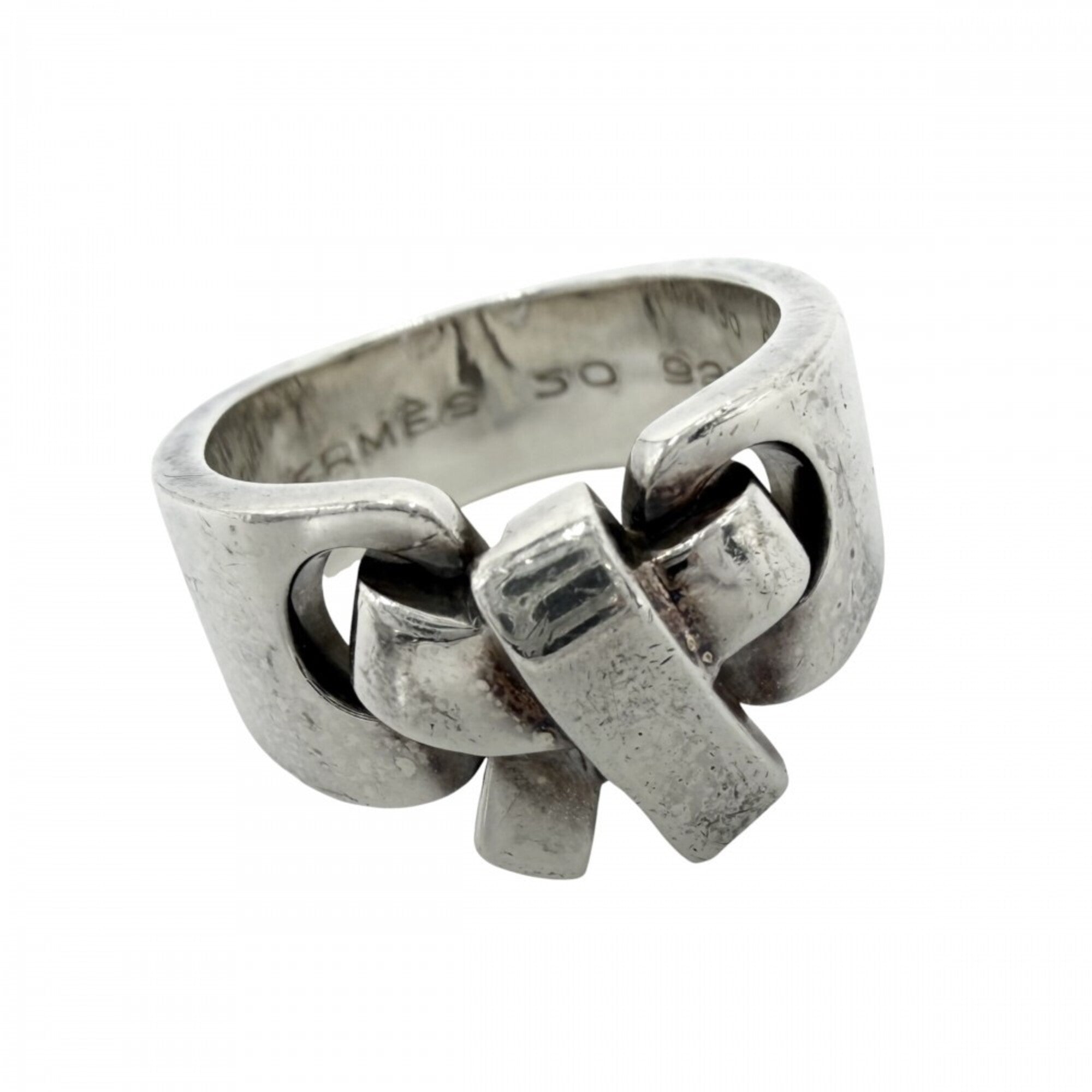 Hermes Silver 925 Band Ring (Pre-Owned)
