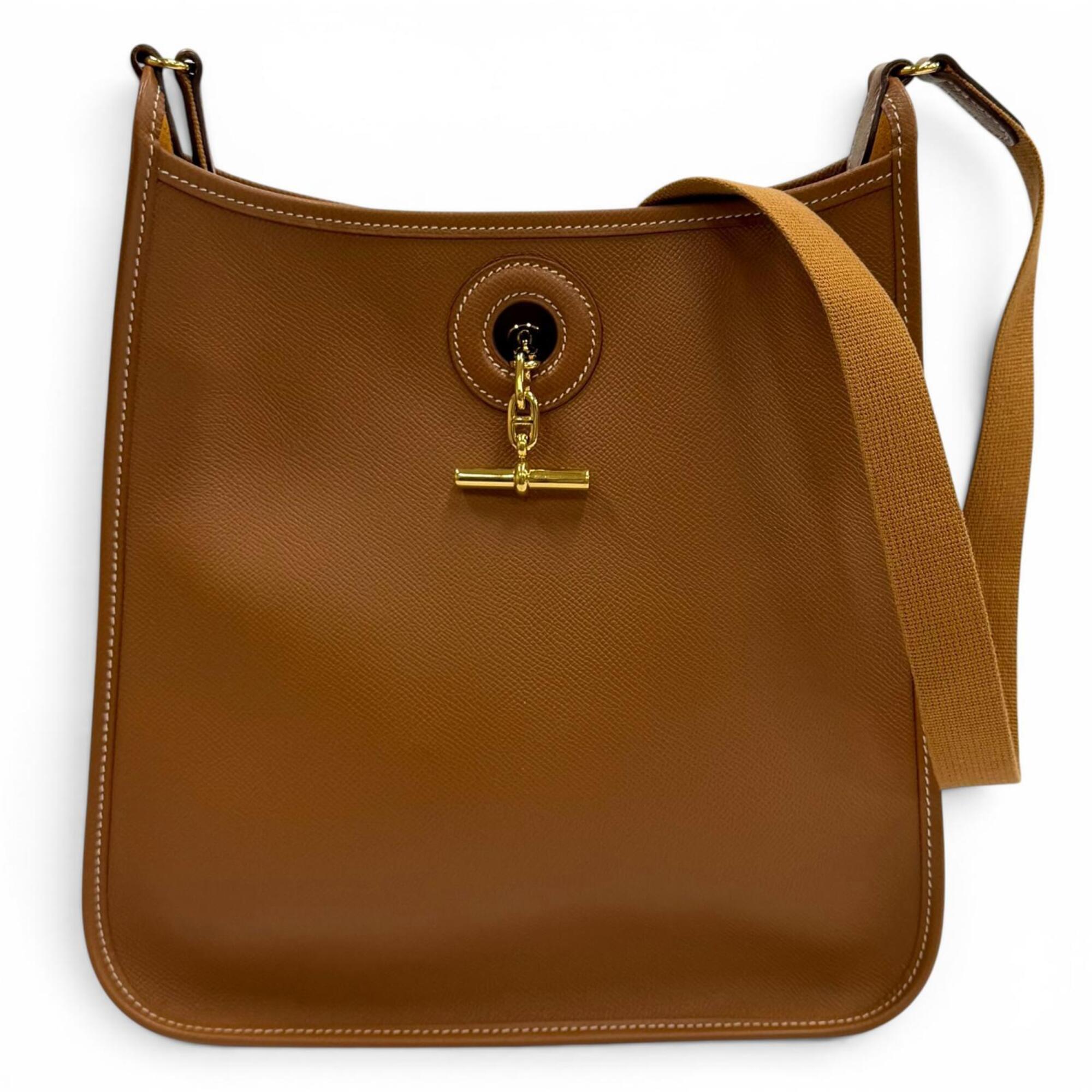 Hermes Gold Courchevel Leather Shoulder Bag (Pre-Owned)