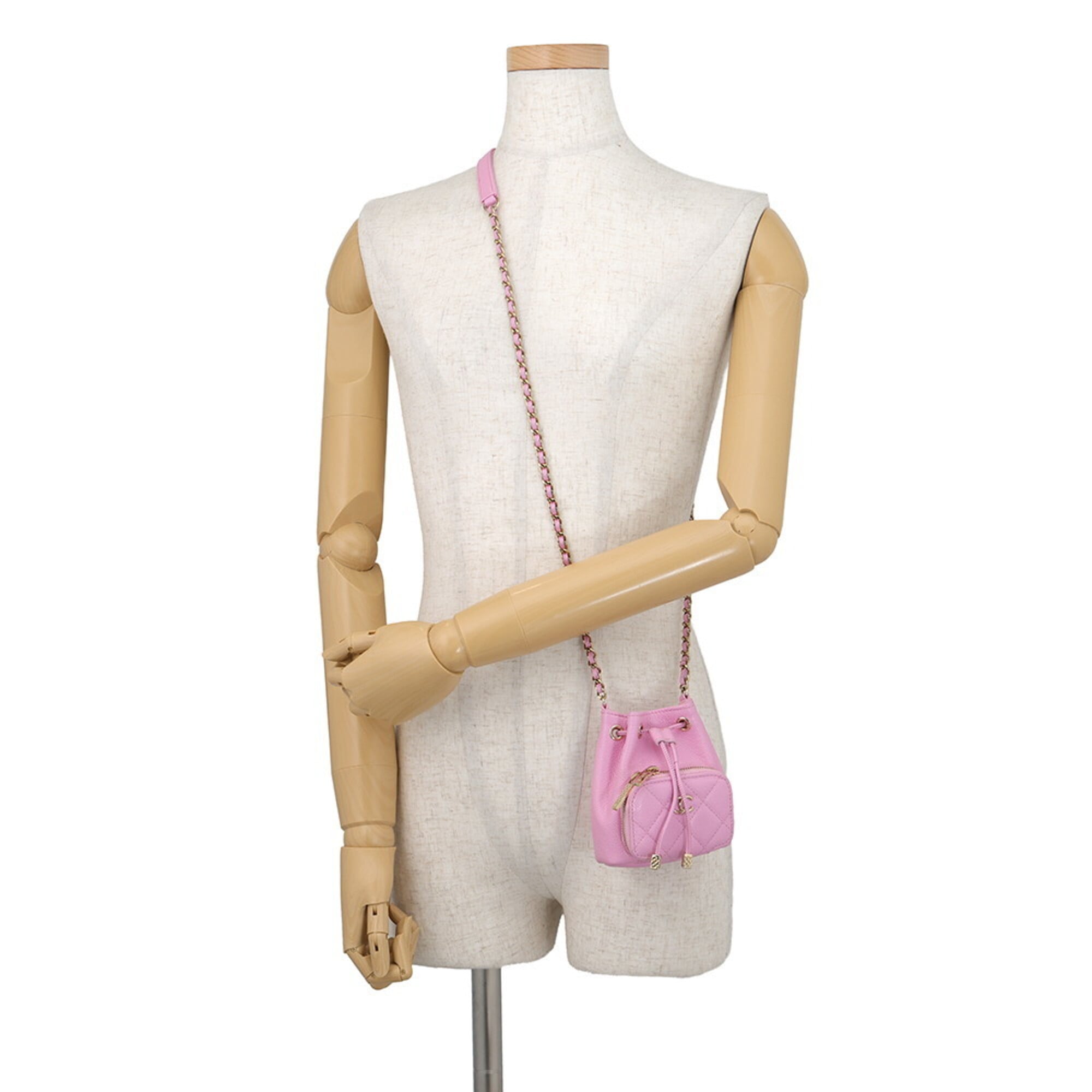 Chanel Pink Grained Calfskin Handbag Shoulder Bag (Pre-Owned)