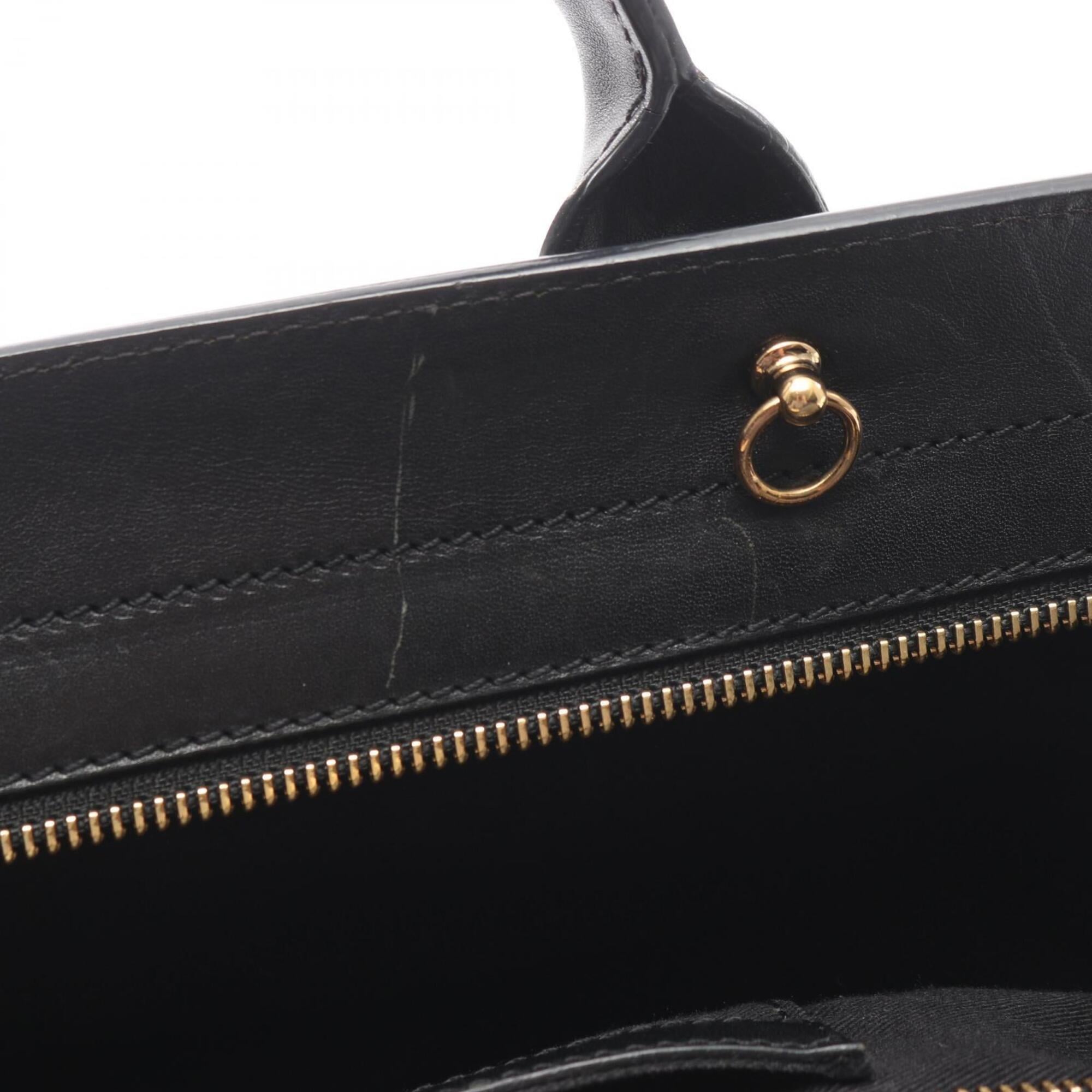 Chloé Beige Black Leather Handbag (Pre-Owned)