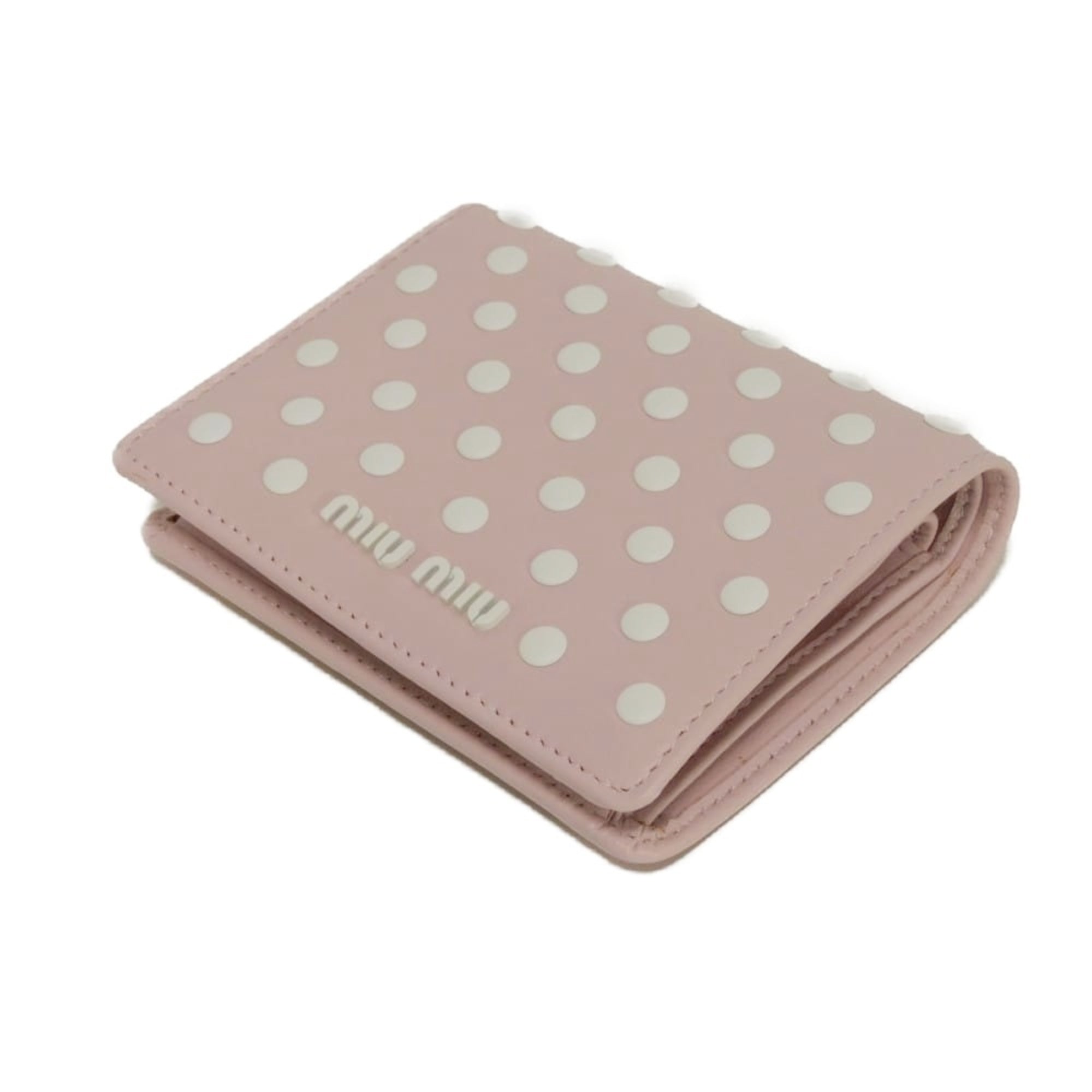 Miu Miu Pink White Leather Wallet (Bi-Fold) (Pre-Owned)