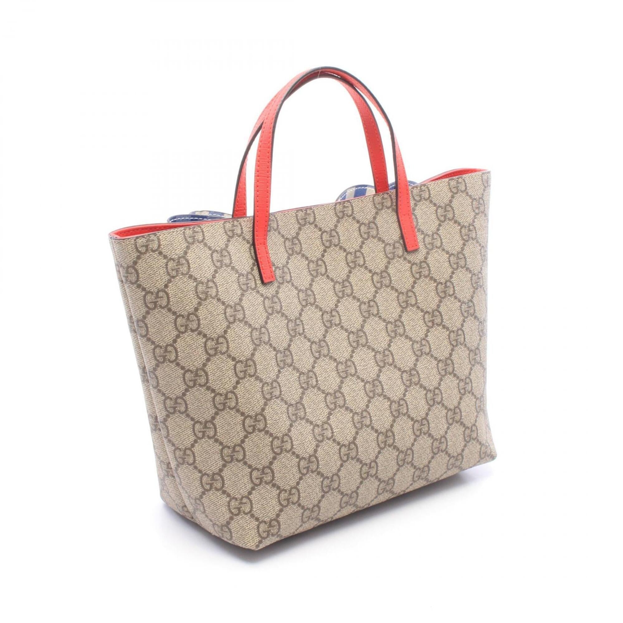 Gucci Beige Blue Multi-Color Pvc Leather Handbag Tote Bag (Pre-Owned)