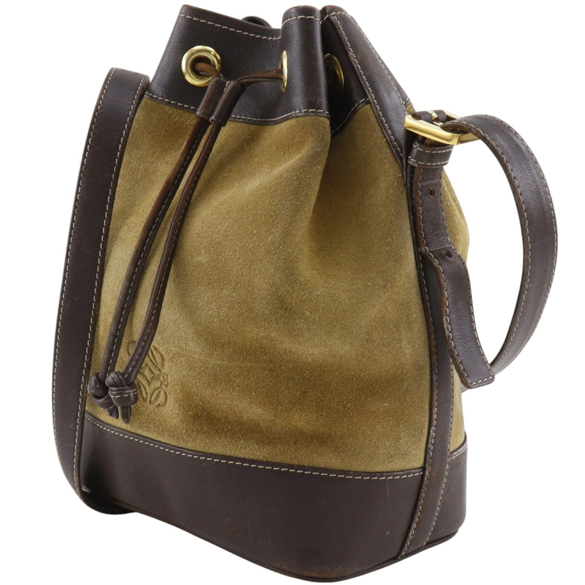 Loewe Beige Suede Leather Shoulder Bag (Pre-Owned)