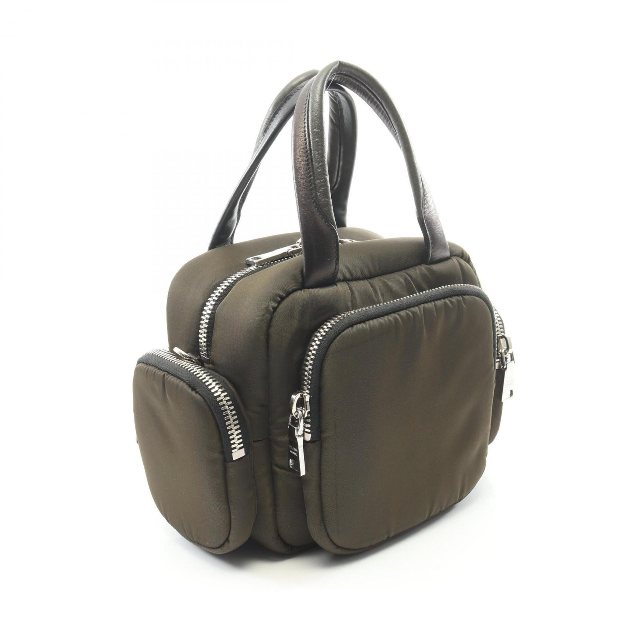 Prada Black Khaki Tessuto Handbag (Pre-Owned)