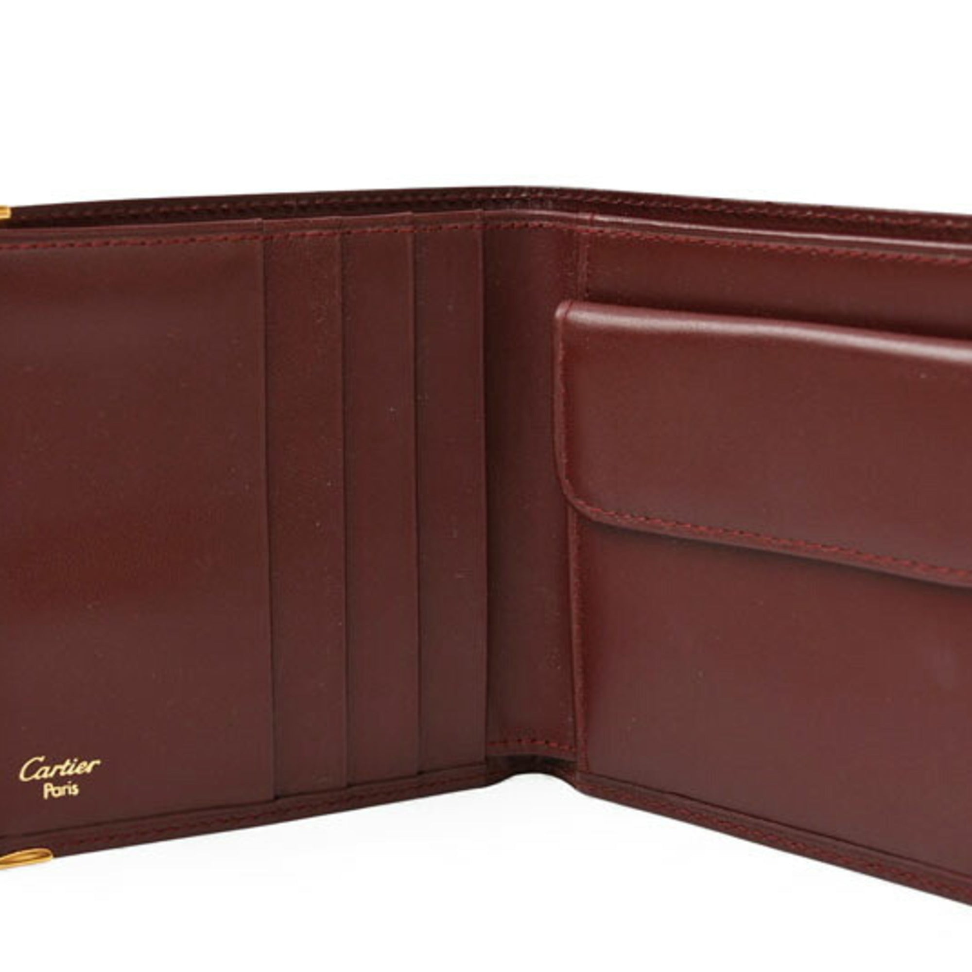 Cartier Bordeaux Leather Wallet (Bi-Fold) (Pre-Owned)