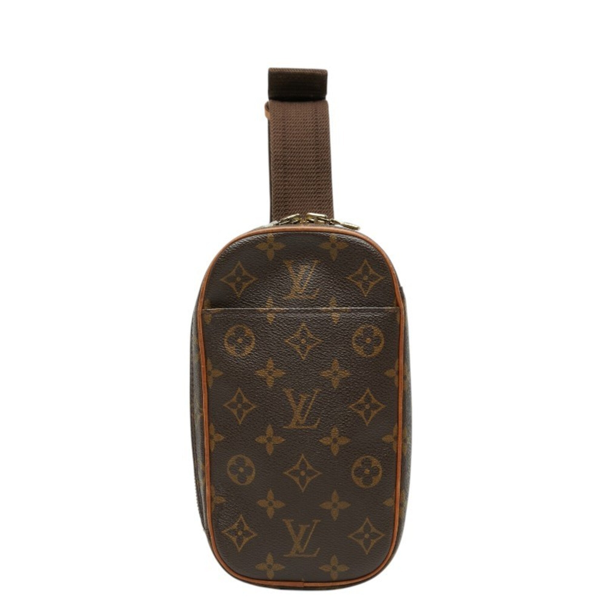 Louis Vuitton Monogram Brown Pvc Leather Pochette Shoulder Bag Sling Bag (Pre-Owned)